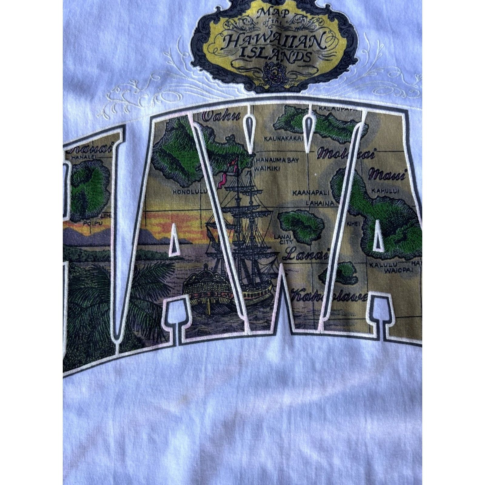 Hanes VINTAGE 90s Hawaii Tourist T-Shirt Hanes 2XL White Cotton Short Sleeve Crew Neck USA Hawaii Mens Size US XXL / EU 58 / 5 - 3 Thumbnail