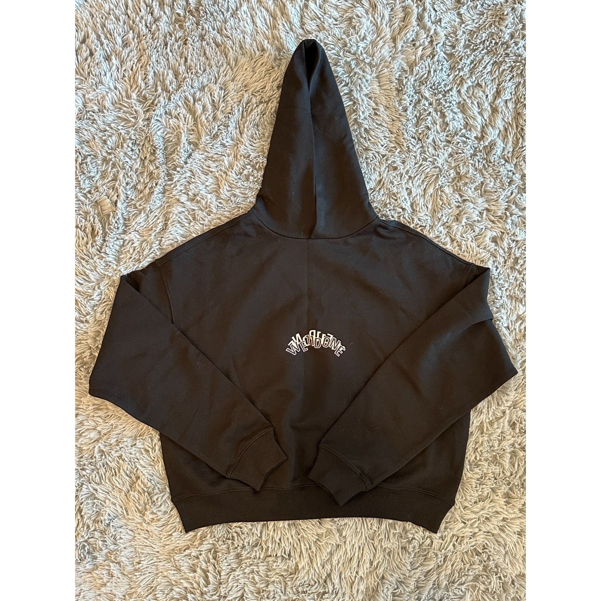 WE11DONE We11Done Black Graphic Logo Hoodie XS 100% Cotton Size XS / US 0-2 / IT 36-38 - 1 Thumbnail