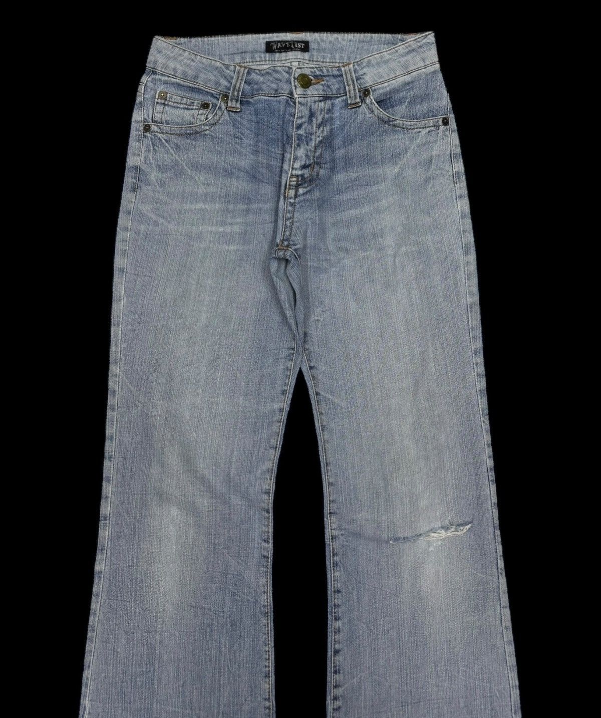 If Six Was Nine 💥90s Flare Jeans Bootcut Wavelist Distressed Denim Hype Size US 28 / EU 44 - 6 Thumbnail