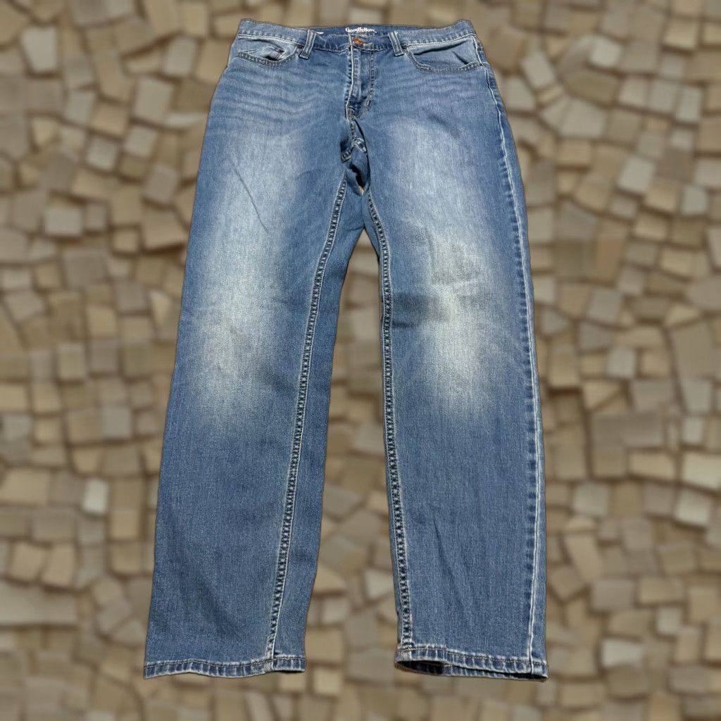 Vintage Goodfellow & Co. Jeans Men's 32x30 Blue Denim Athletic Mid Rise Pocket 5-Pocket Design Straight Rise Jeans Mens Size US 32 / EU 48 - 1 Thumbnail
