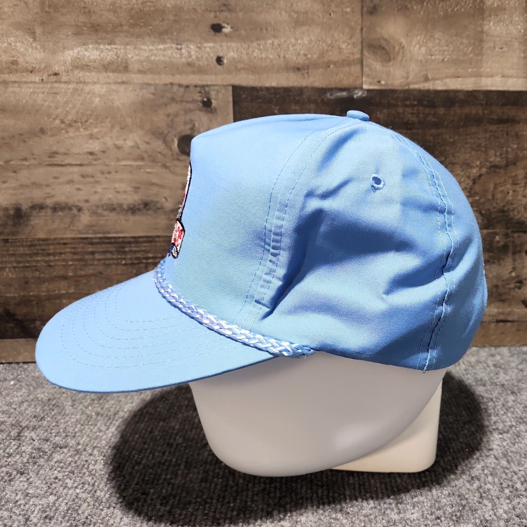 Vintage VINTAGE Home Hat Snapback Powder Blue Rope Bill Brim Adjustable Unisex Adults Blue Baseball Cap Size ONE SIZE - 4 Thumbnail