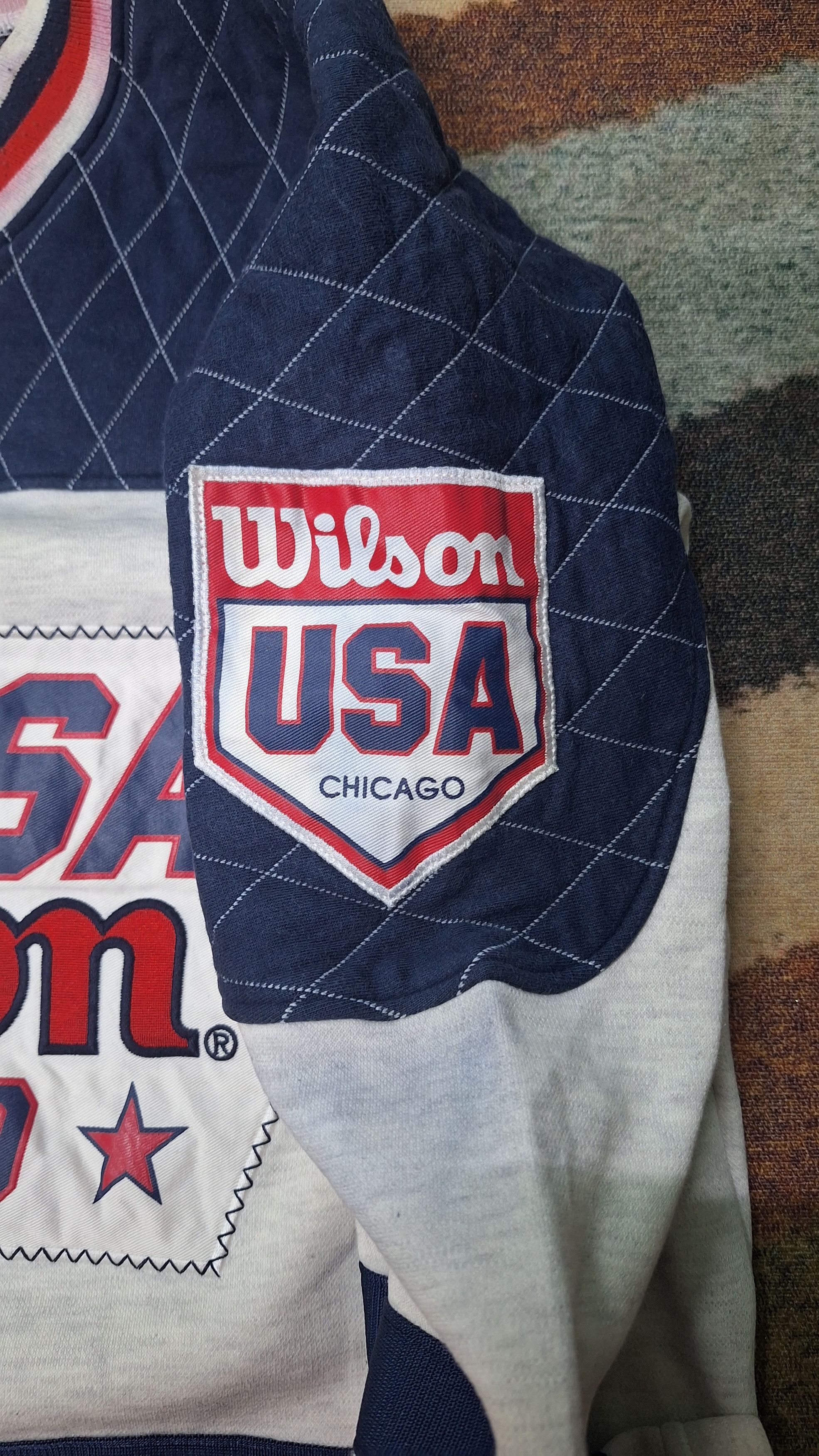 NHL × Wilson VINTAGE WILSON USA CHICAGO PULLOVER Size US L / EU 52-54 / 3 - 4 Thumbnail