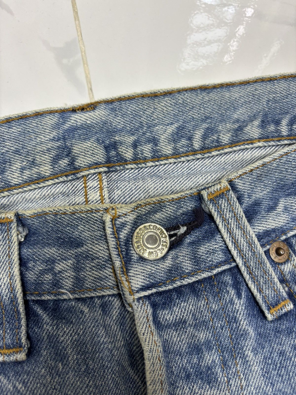 Kapital Vintage Levis 501 Selvedge release hem Distressed Denim Jean Size US 31 - 11 Thumbnail