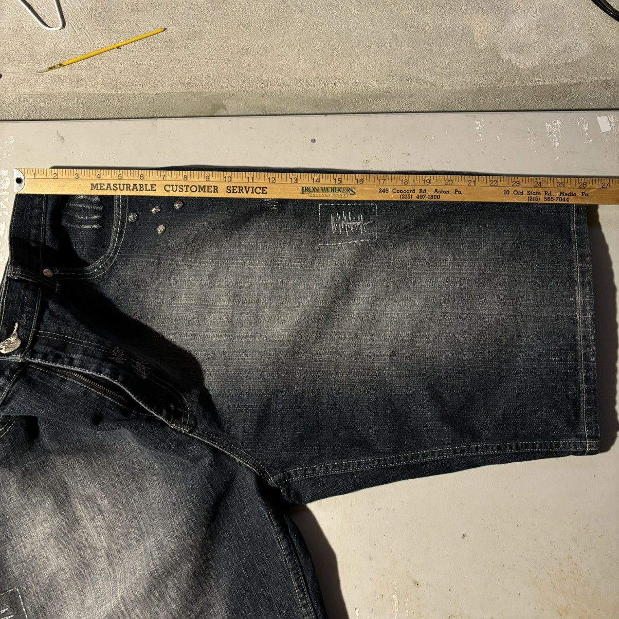 Affliction × JNCO Crazy vintage Y2K Jnco Opium Denim Jean Shorts Size US 38 / EU 54 - 11 Thumbnail