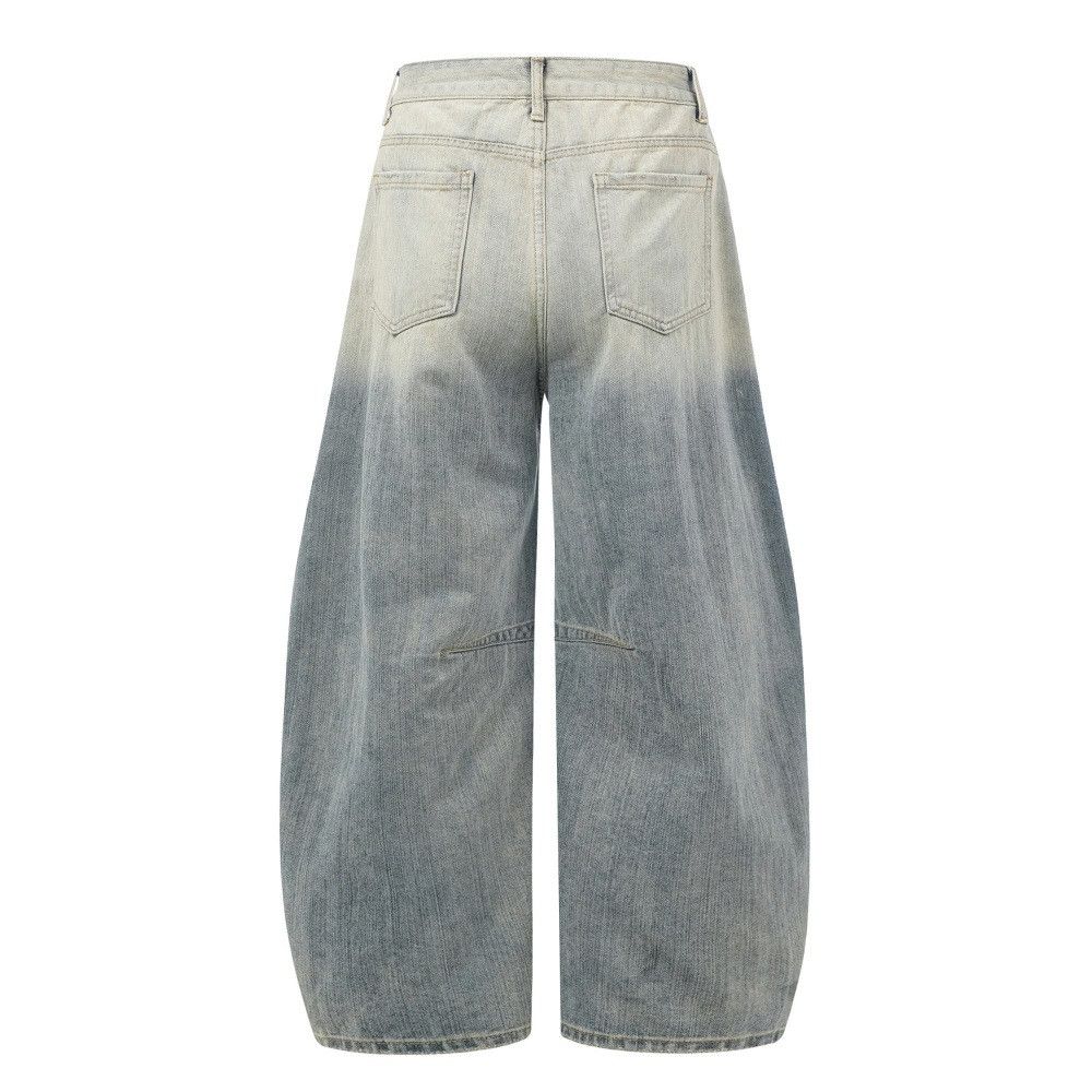 Vintage Punk Retro Washed Gradient Distressed Scimitar Jeans Size US 32 / EU 48 - 2 Thumbnail