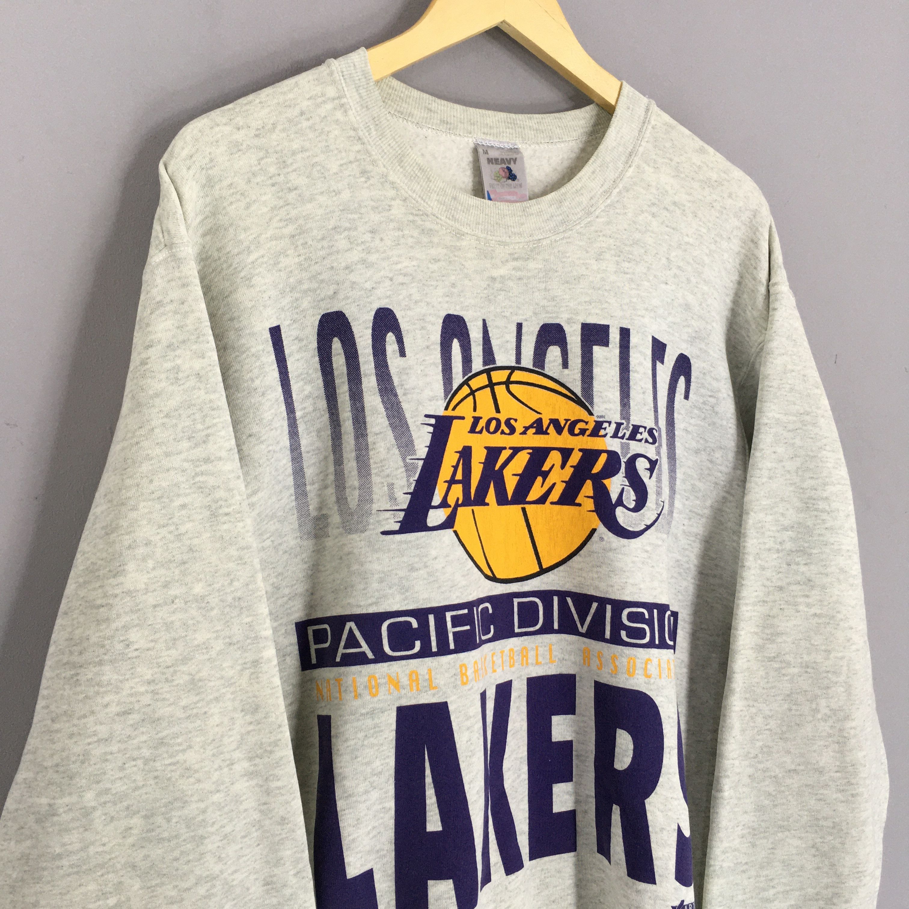 NBA × Vintage Vintage 90s Los Angeles Lakers NBA Sweatshirt Medium Size US M / EU 48-50 / 2 - 3 Thumbnail