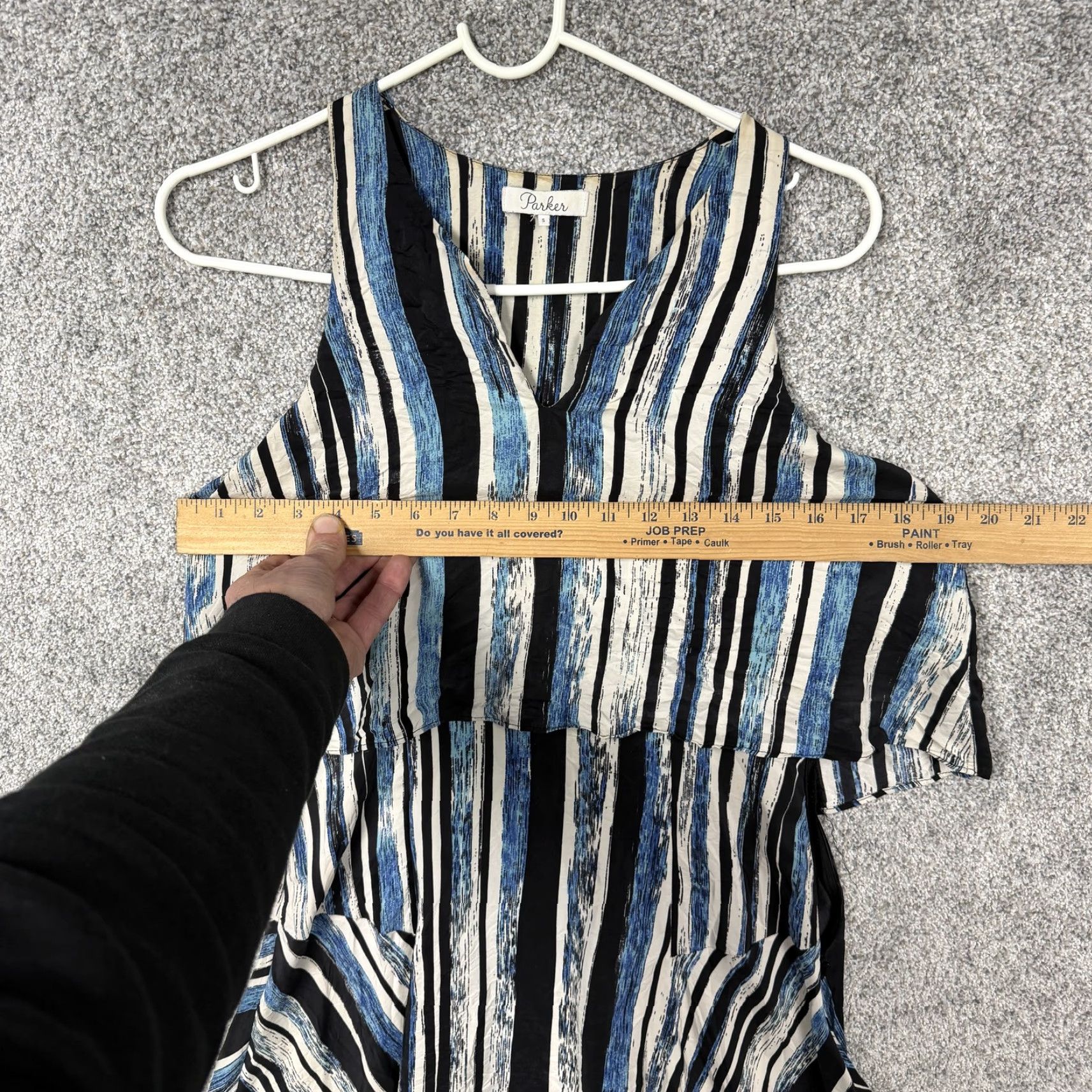 Parker Parker Sundress Women's Short Silk Striped Multicolor Boho V-Neck Sleeveless S Lightweight Beach Casual Summer Dress Size S / US 4 / IT 40 - 3 Thumbnail