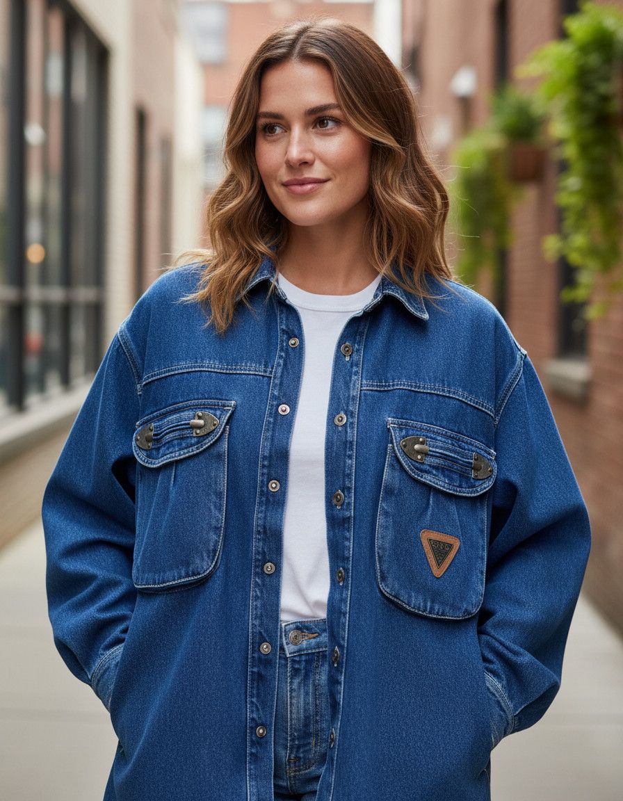 Other Authentic 90s Paco Jeans denim overshirt - Fashionella Size US L / EU 52-54 / 3 - 3 Thumbnail