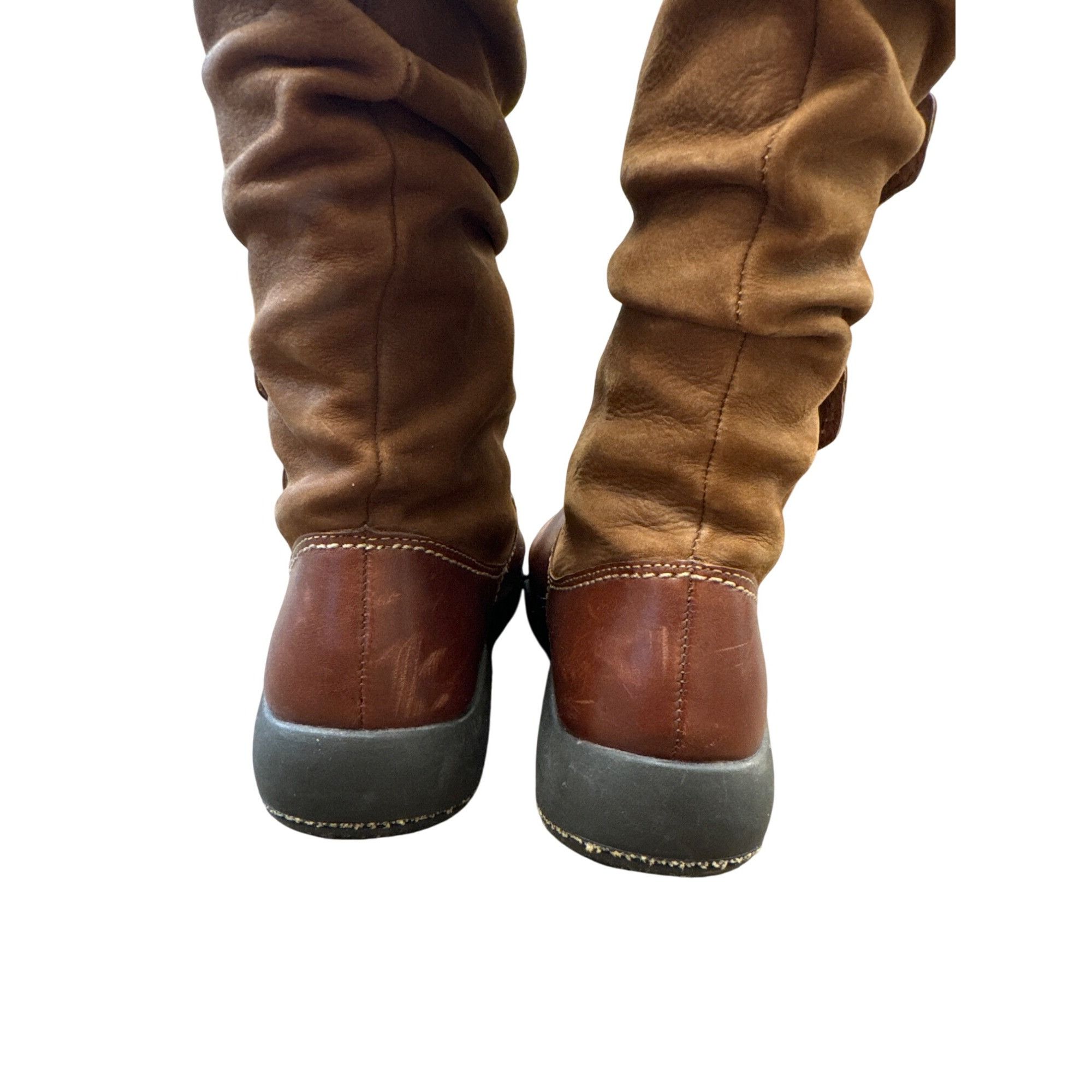 Hush Puppies Hush Puppies Womens Brown Leather Mid-Calf Winter Boots 6M S Size US 6 / IT 36 - 6 Thumbnail