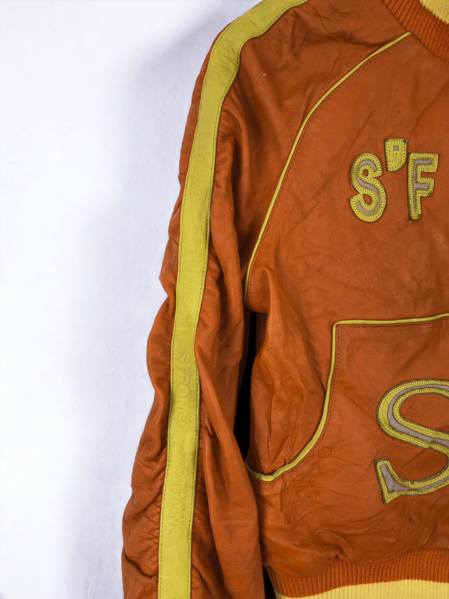 Japanese Brand Vintage Strong Fisher Zipper Up Leather Jacket JA0026 Size US L / EU 52-54 / 3 - 8 Thumbnail