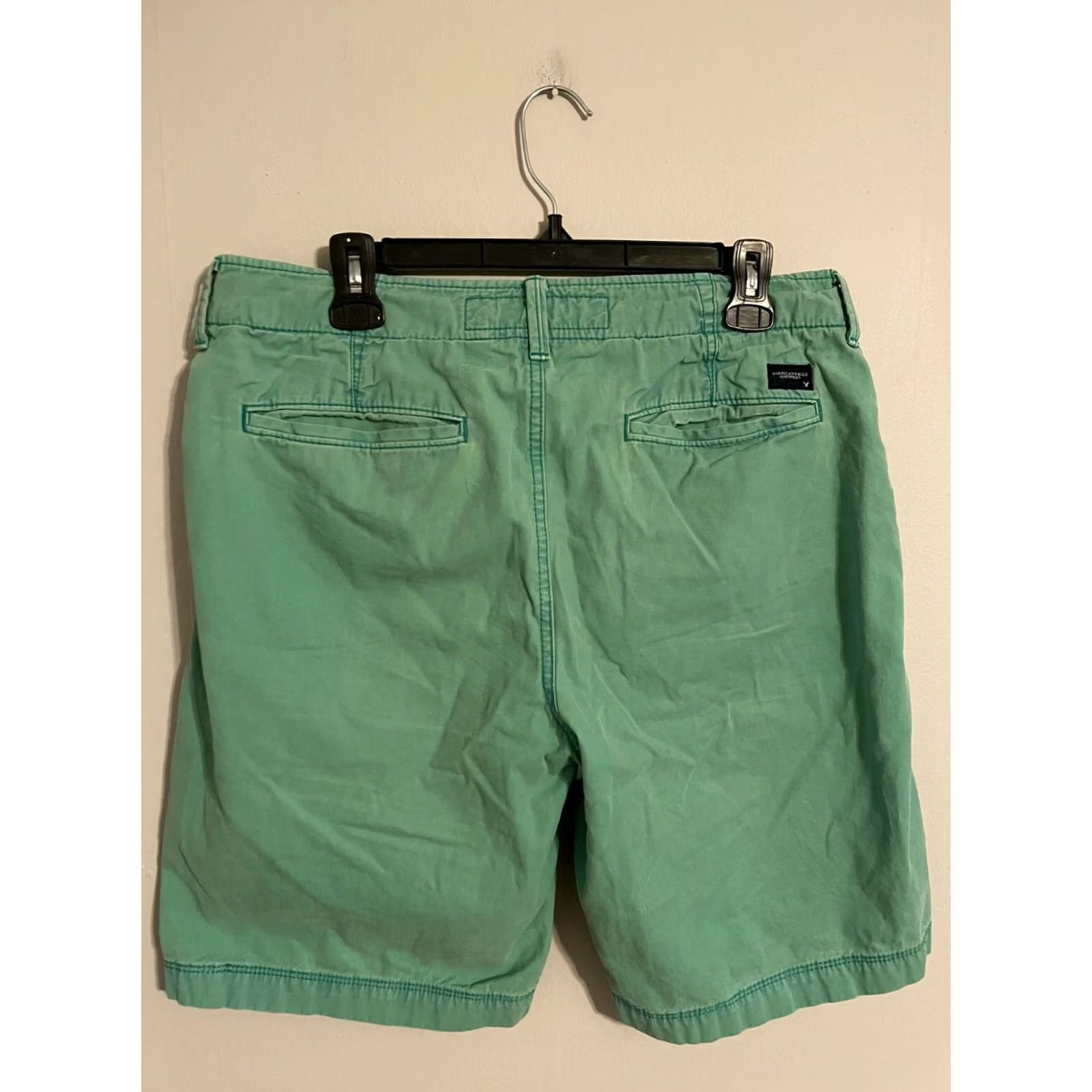 American Eagle Outfitters American Eagle AEO Classic Fit Cotton Prep Light Green Khaki Shorts - Men's 32 Size US 33 - 4 Thumbnail