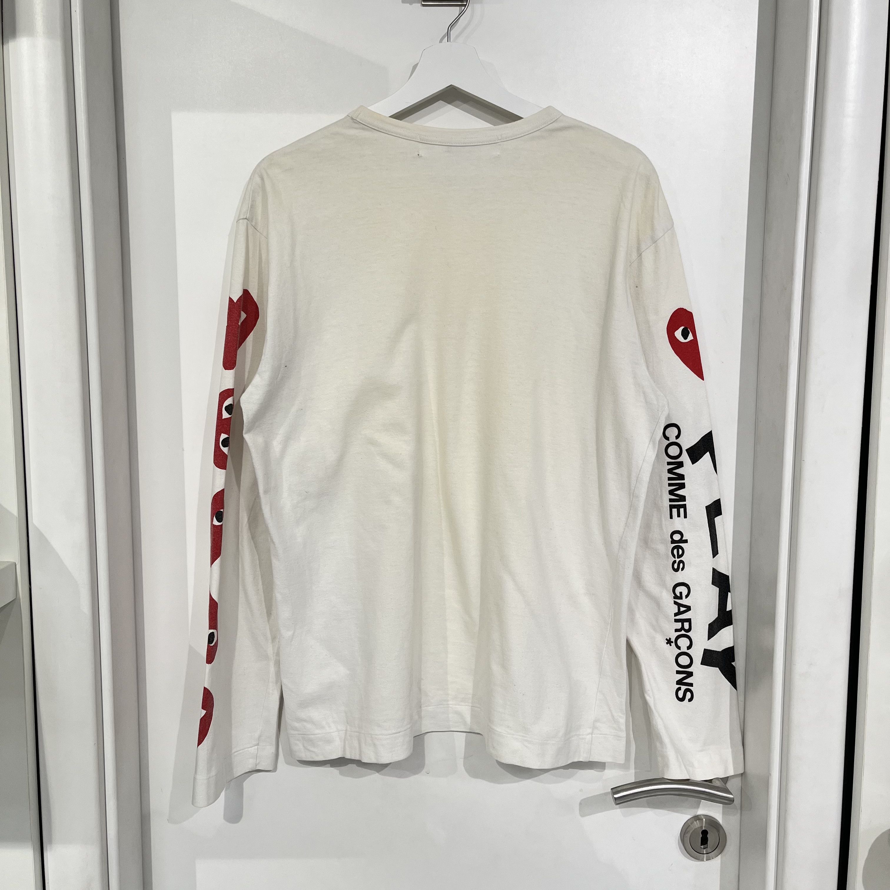Comme des Garcons Comme des Garcons Logo Long Sleeve Tee White Size US L / EU 52-54 / 3 - 2 Thumbnail