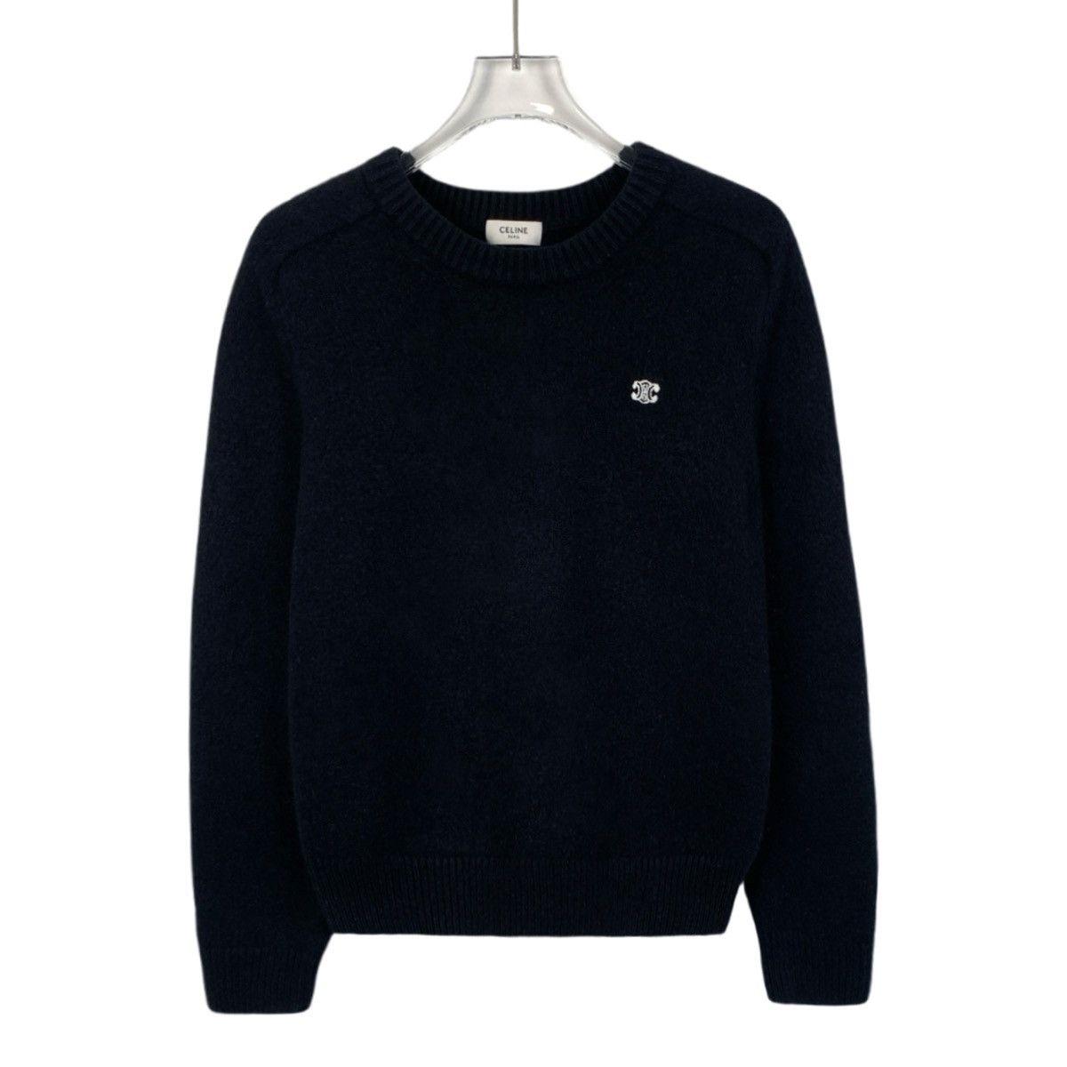 Celine Celine Black Triomphe Logo Wool Knit Sweater K26WX Size XS / US 0-2 / IT 36-38 - 1 Thumbnail