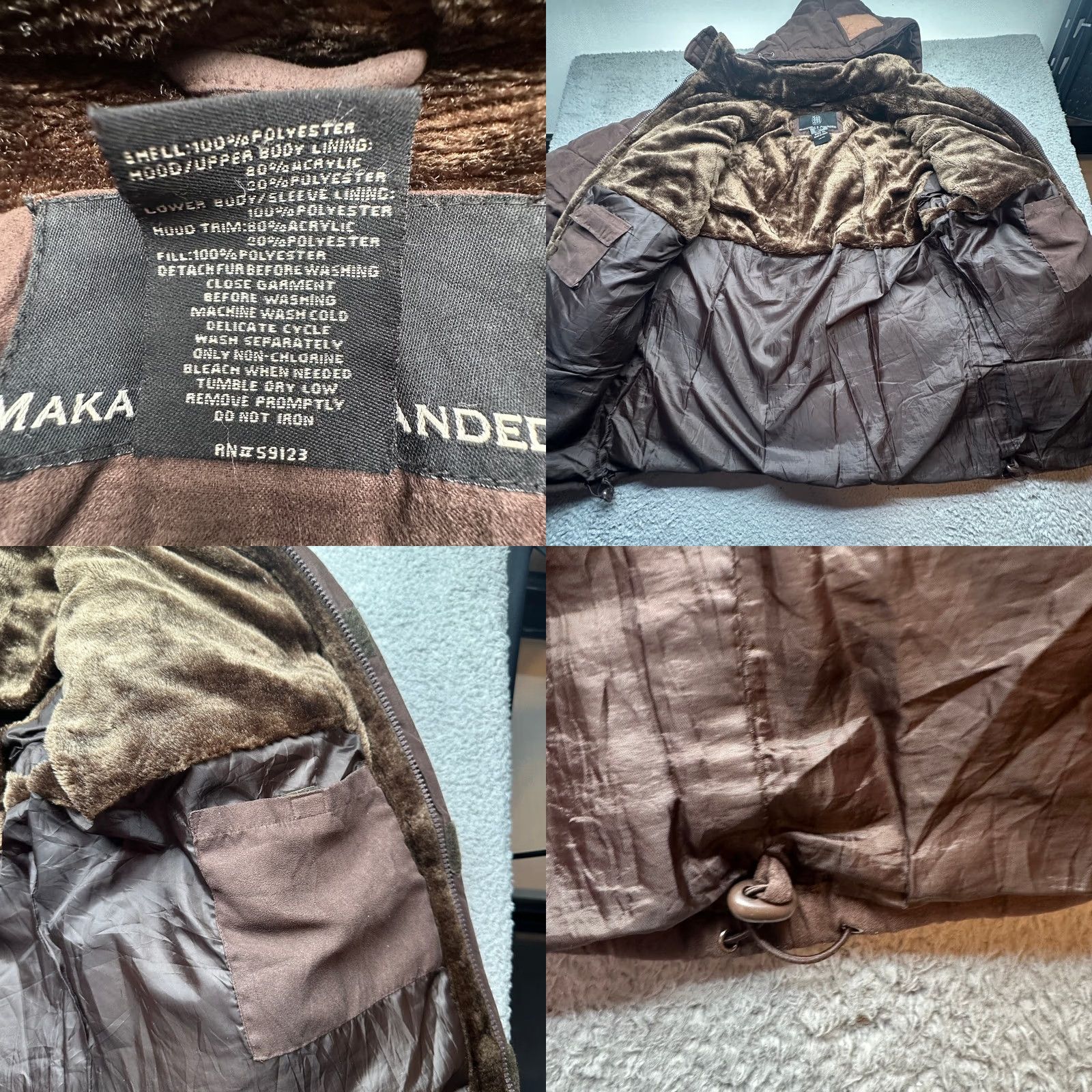 Vintage VINTAGE Makaveli Tupac Parka Brown Puffer Jacket Mens XL Hooded Heavyweight Long Coat Jacket Size US XL / EU 56 / 4 - 9 Thumbnail