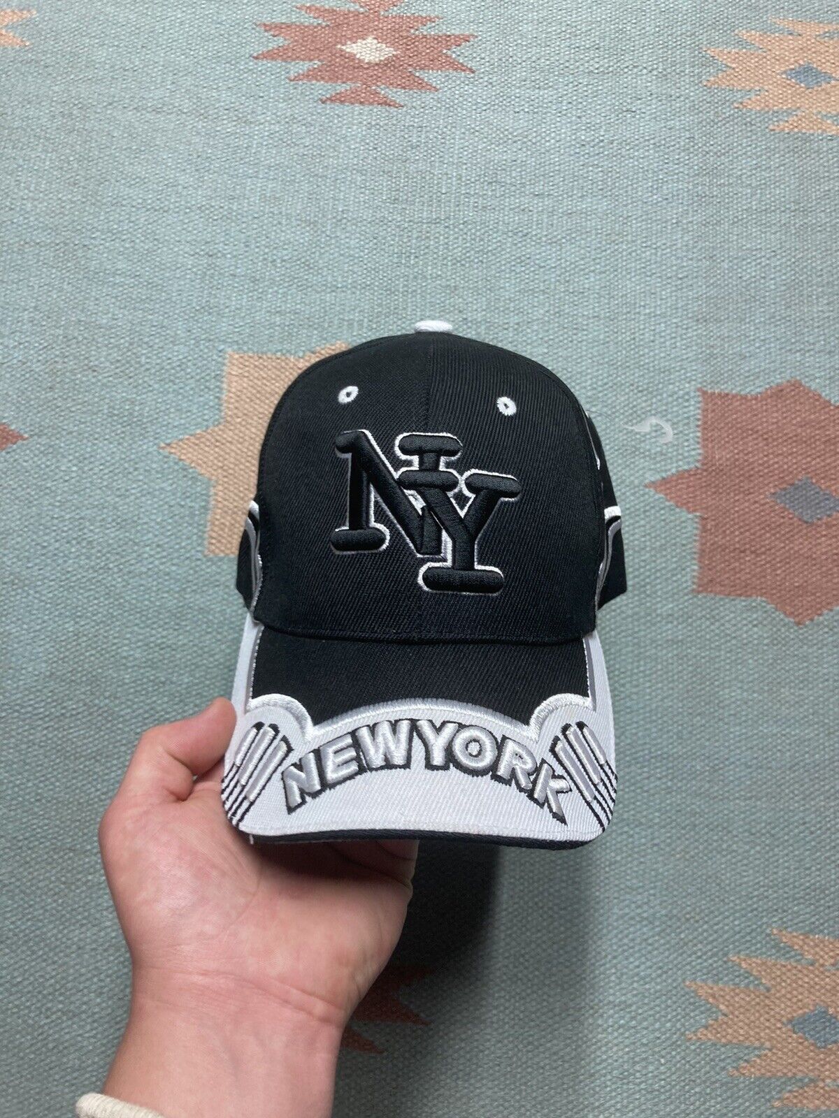 Vintage VTG y2k Strapback hat New York NY black goth hip hop NWOT Size ONE SIZE - 2 Thumbnail