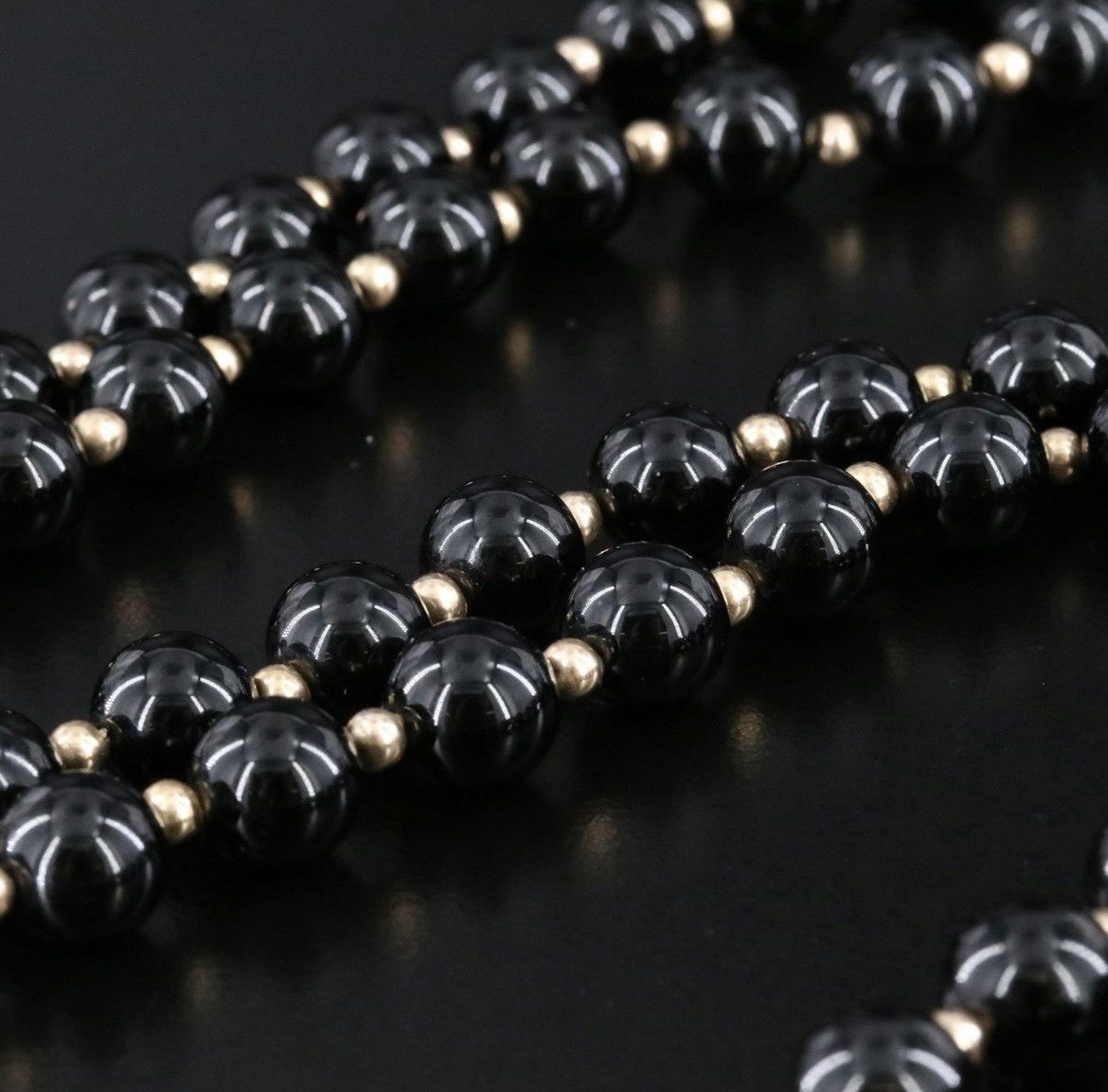 Other 14K Black Onyx Bead Necklace Size ONE SIZE - 5 Thumbnail
