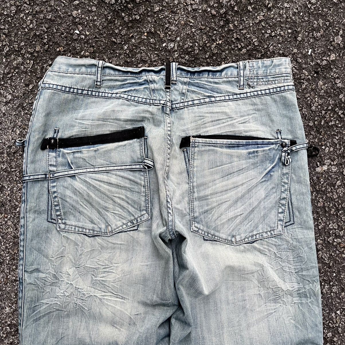 Marithe + Francois Girbaud Vintage Y2K Jeans MFG Distressed Washed Blue Loose Fit Denim Size US 36 / EU 52 - 11 Thumbnail