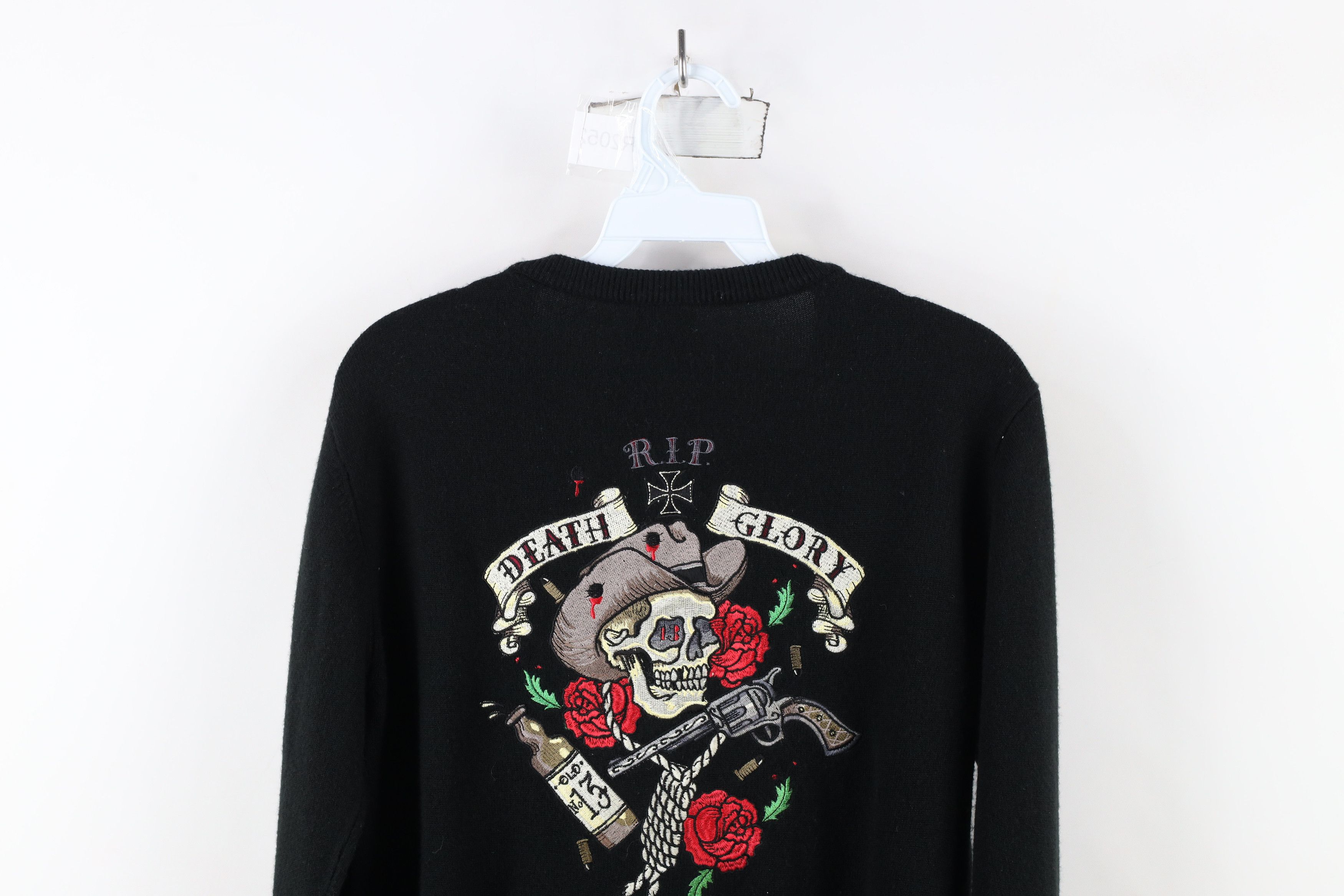 Vintage Vintage Y2K Rockabilly Soft Knit Cardigan Sweater Black Size XL / US 12-14 / IT 48-50 - 11 Thumbnail