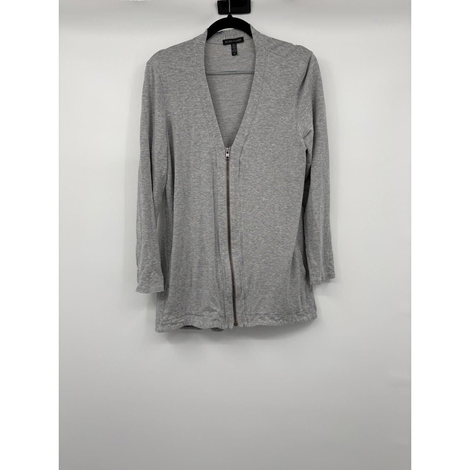 Eileen Fisher Eileen Fisher Grey Zipper Front Cardigan Sweater Womens S/P Size S / US 4 / IT 40 - 2 Thumbnail