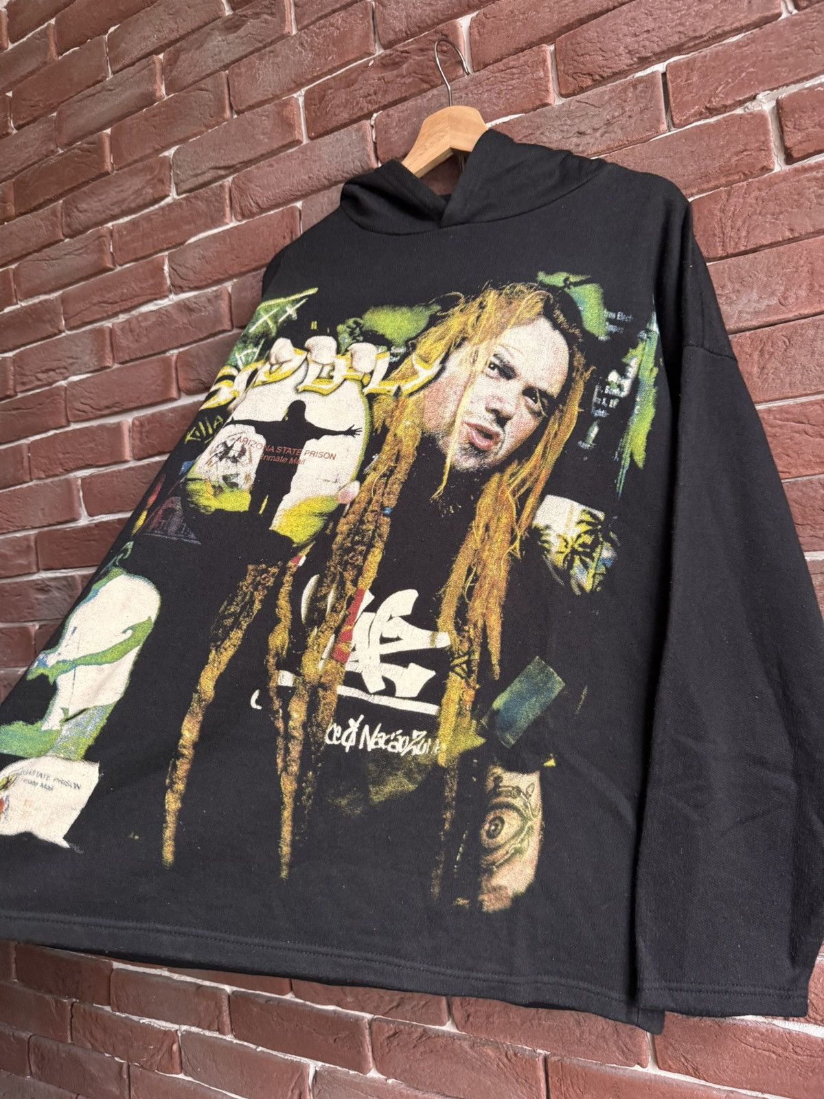 Band Tees Rare Vintage 90s Soulfly Big Head Hoodie numetal sepultura Size US XL / EU 56 / 4 - 4 Thumbnail