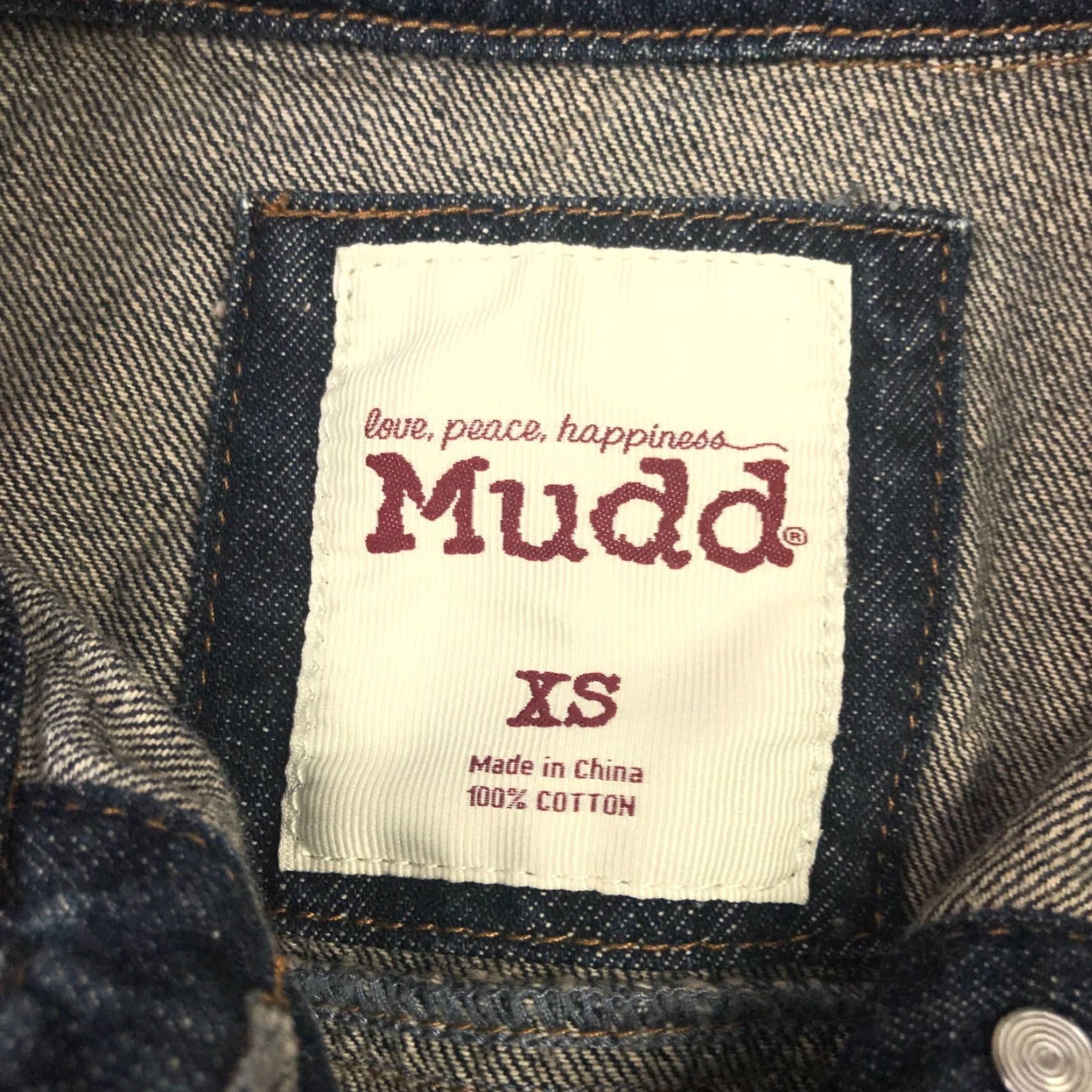 Denime VINTAGE Mudd Denim Button Down Jacket Shirt Womens XS Blue Distressed Button Front Jacket 90s Womens Size 26" / US 2 / IT 38 - 3 Thumbnail