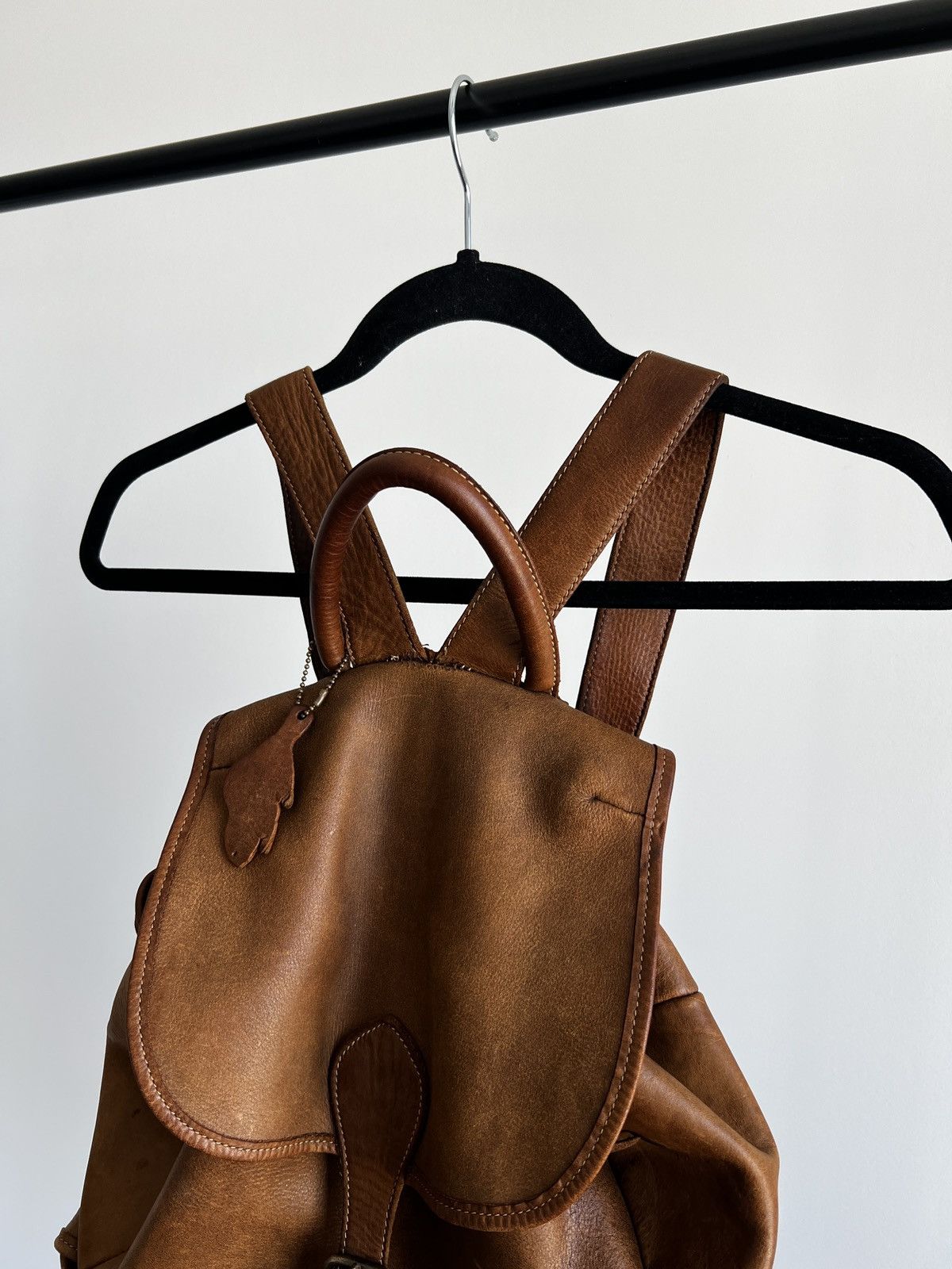 Roots Vintage Roots Tribal Leather Brown Knapsack, Made in Canada Size ONE SIZE - 4 Thumbnail