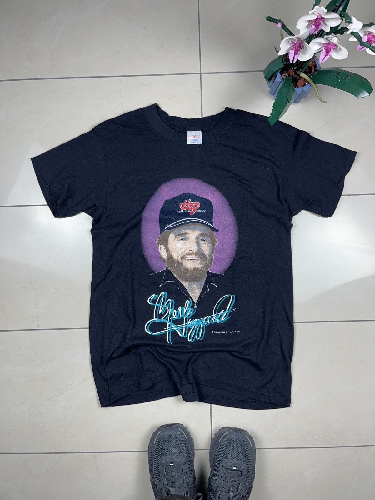 Band Tees × Vintage ➕ 1990 Merle Haggard rare vintage t-shirt country usa Size US L / EU 52-54 / 3 - 1 Thumbnail