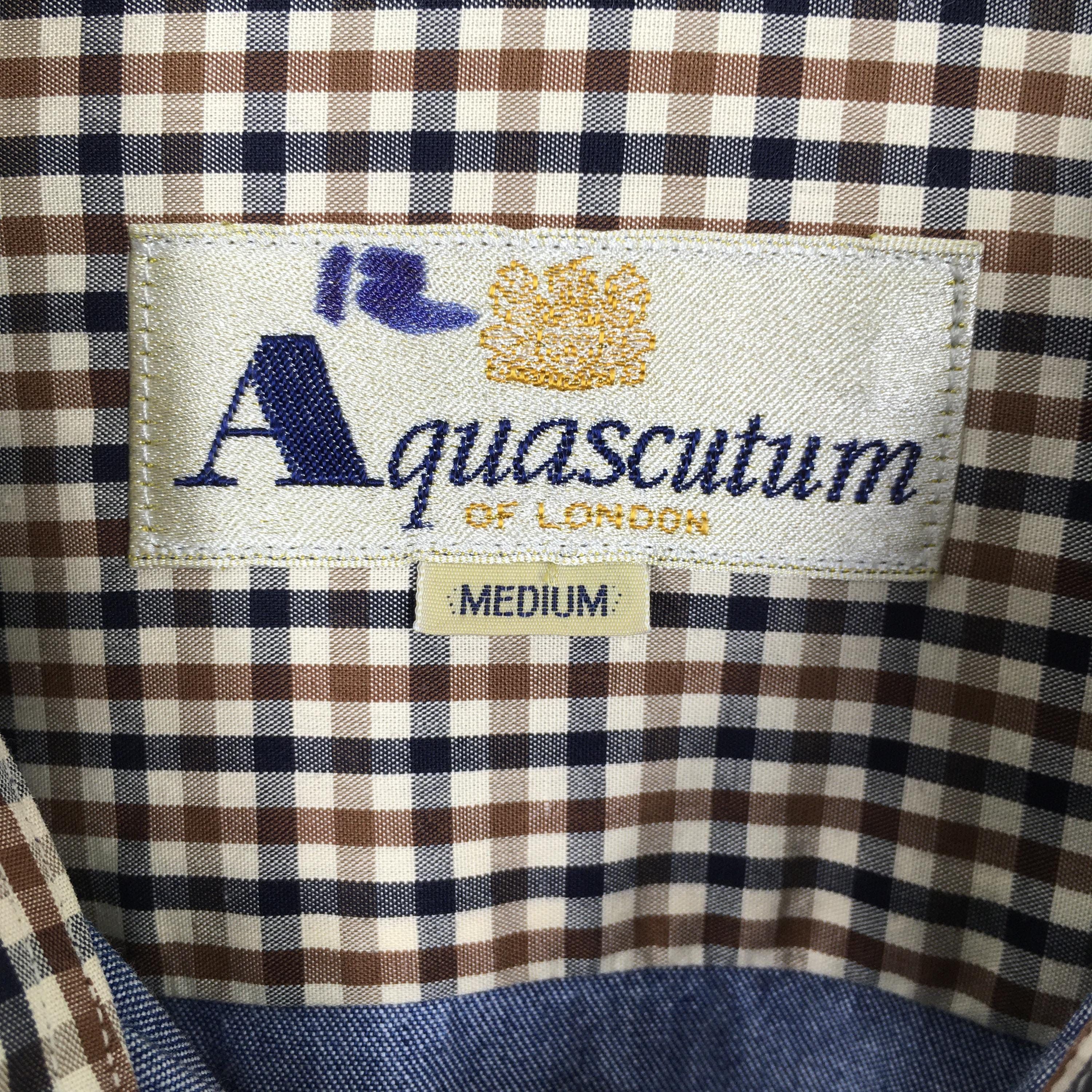 Aquascutum × Vintage Vintage 90's Aquascutum London Blue Shirt Medium Size US M / EU 48-50 / 2 - 5 Thumbnail