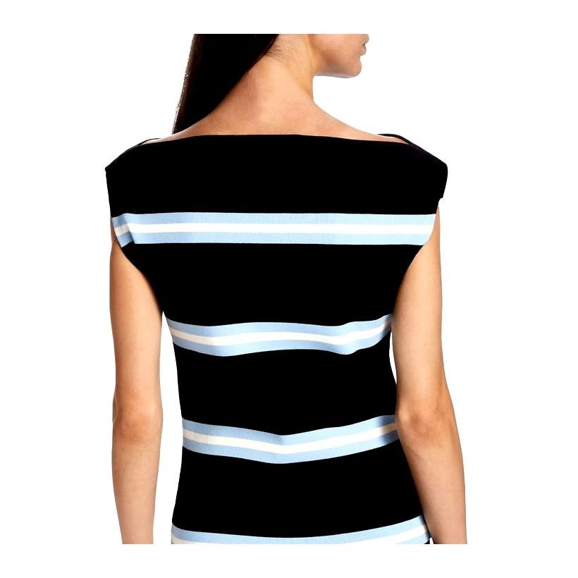 Tanya Taylor Tanya Taylor Zanita Stretch Top Black Horizon Blue Chalk XS Size XS / US 0-2 / IT 36-38 - 4 Thumbnail