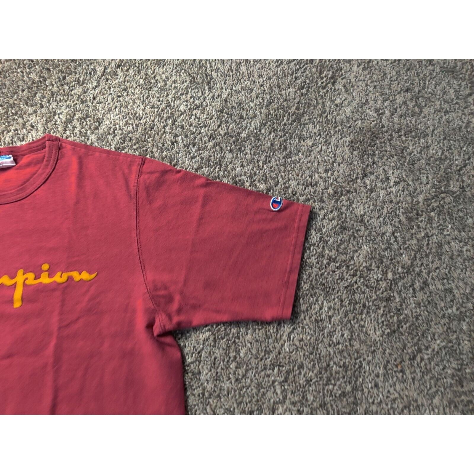 Champion Champion Shirt Adult Mens Large Dark Red Spell Out Logo Shor Size US L / EU 52-54 / 3 - 4 Thumbnail