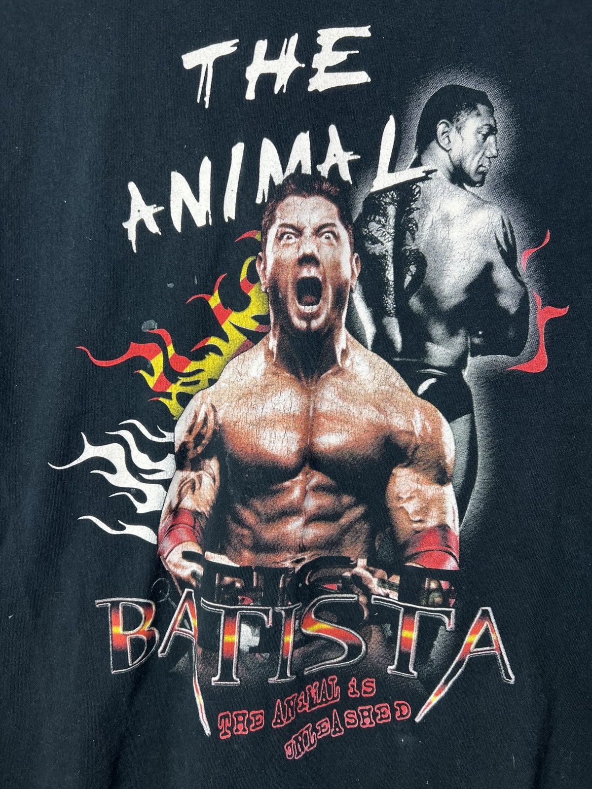 Vintage Vintage streetwear WWE Wrestling Batista The Animal T-shirt Size US M / EU 48-50 / 2 - 2 Thumbnail