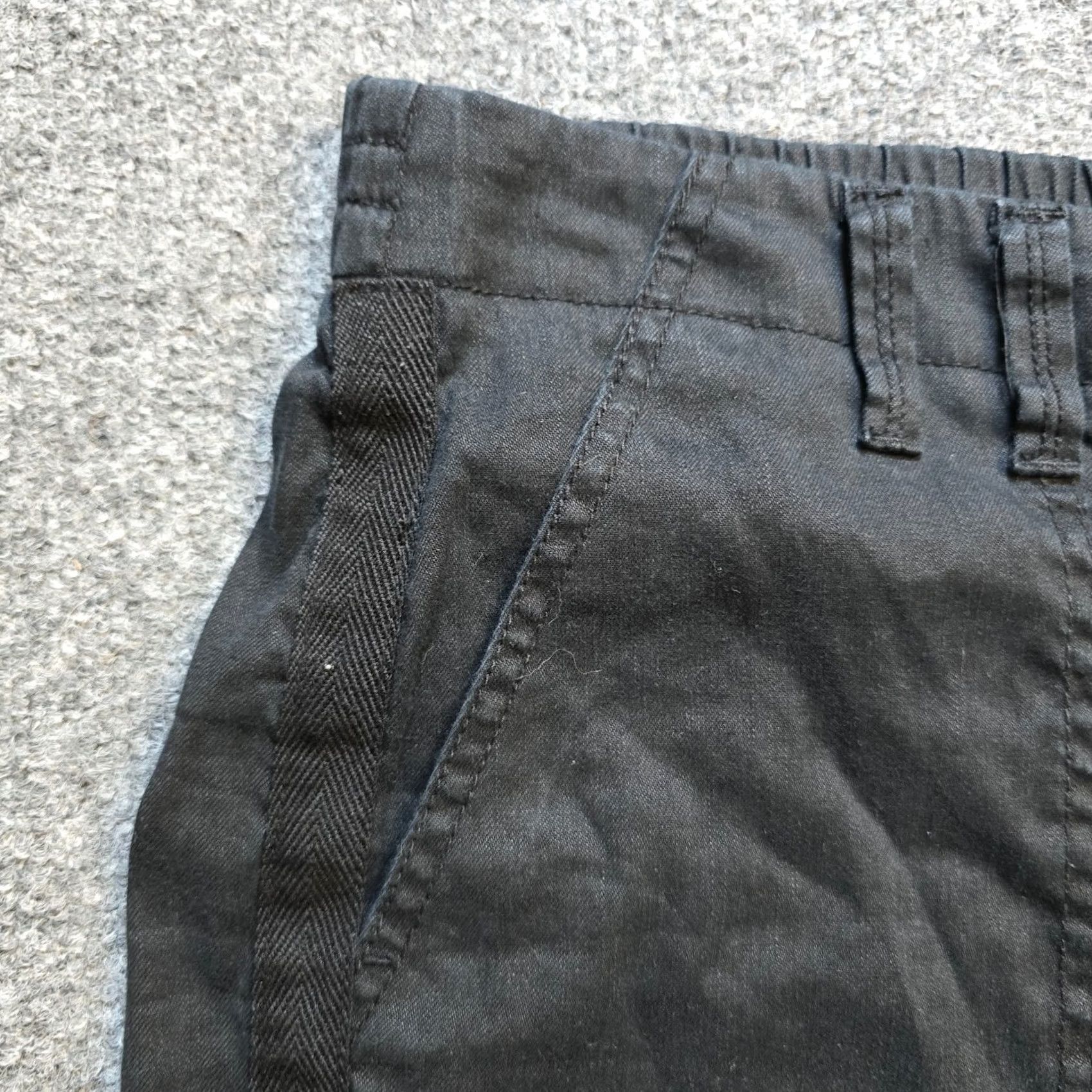 Vintage Chicos Pants Womens Large Black Cargo Linen Straight Leg Crop High Rise Capsule Size 24" / US 00 / IT 34 - 4 Thumbnail