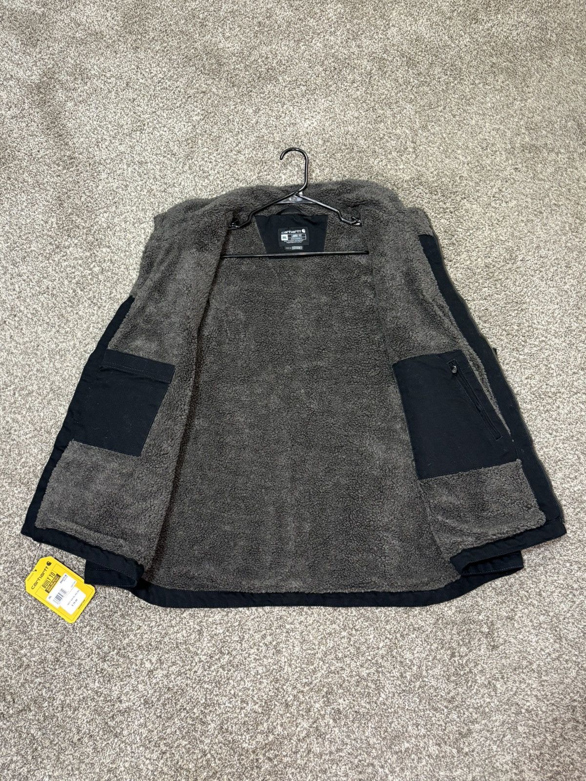 Carhartt Carhartt Men's Washed Duck Mock Neck Sherpa Lined Vest 2XL Size US XXL / EU 58 / 5 - 5 Thumbnail