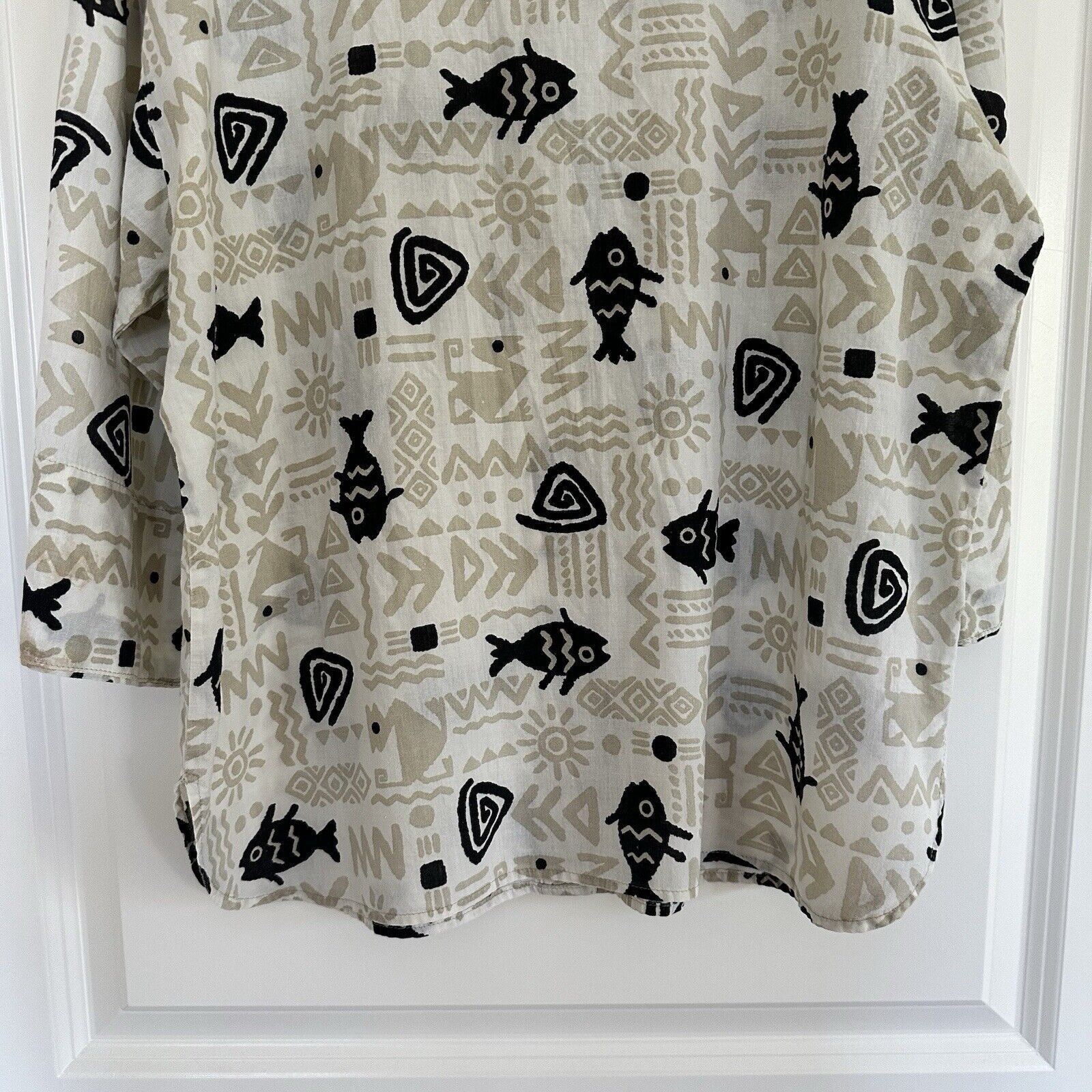 Other Vintage Two Potato Men’s Shirt Band Collar Fish Ethnic L Size US L / EU 52-54 / 3 - 8 Thumbnail