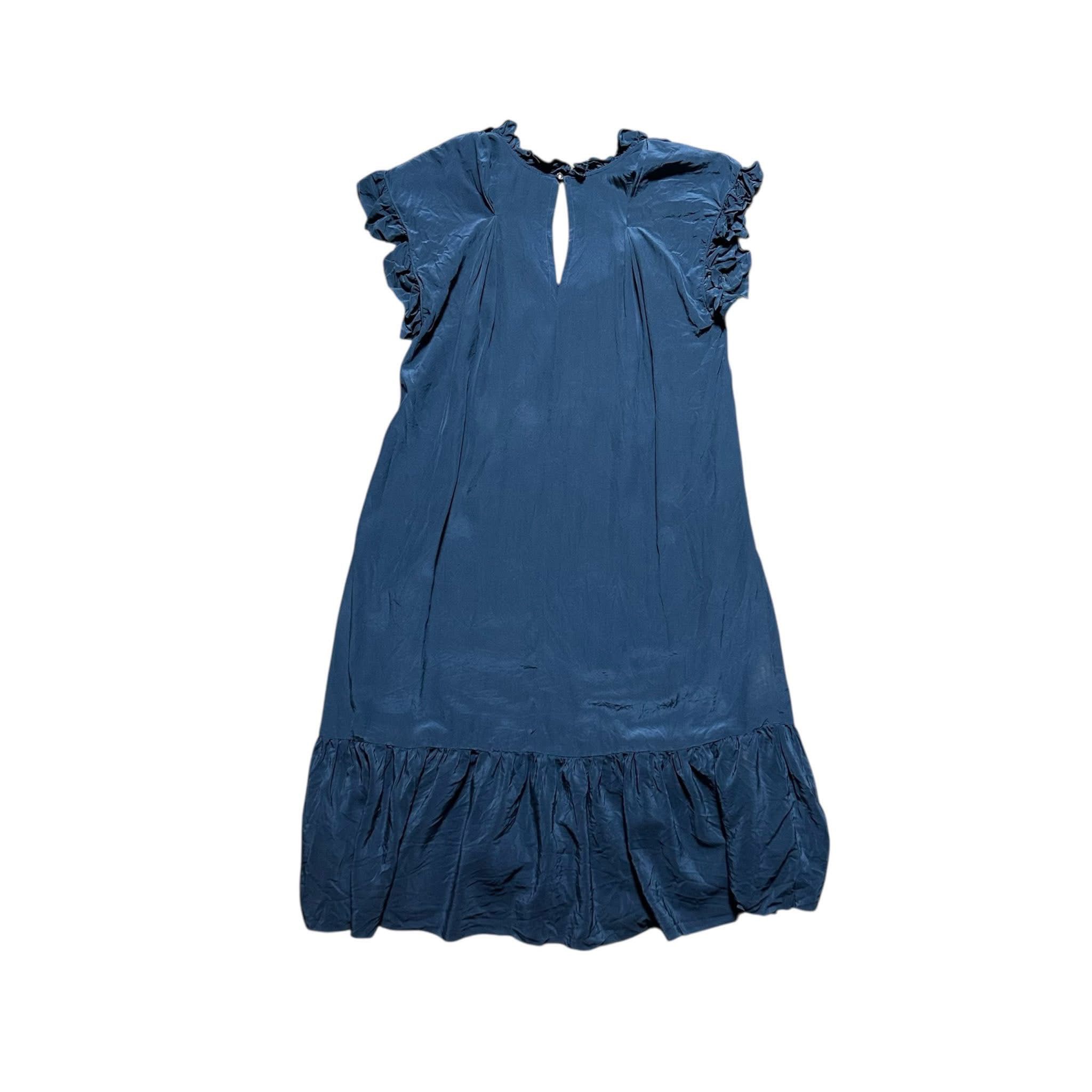 Isabel Marant ISABEL MARANT Blue Ruflee Trime Mini Dress Tie Waist Size S / US 4 / IT 40 - 2 Thumbnail