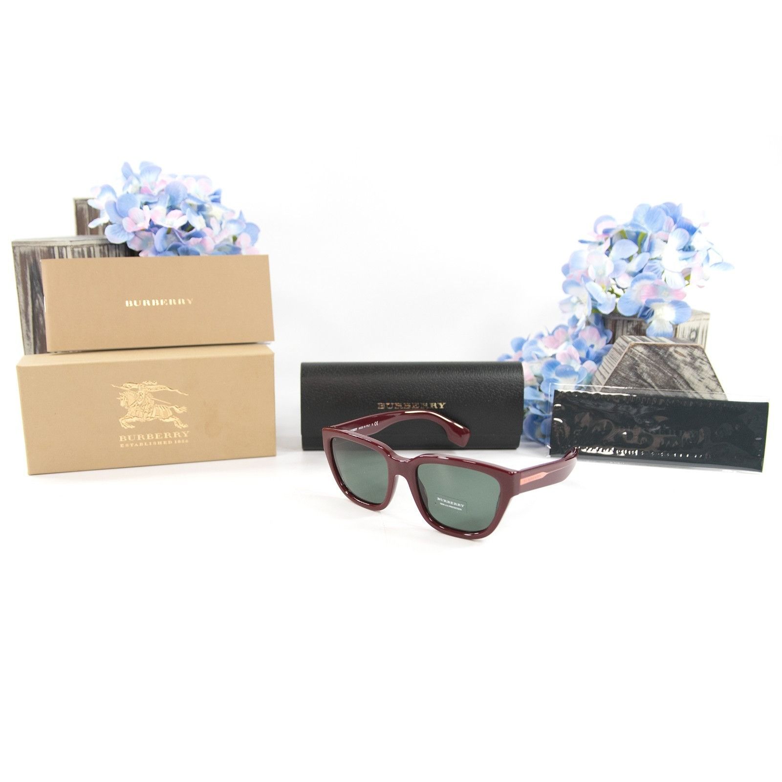 Burberry Burberry BE4277 Burgundy Red Acrylic Cat Eye Logo Sunglasses Size ONE SIZE - 1 Thumbnail