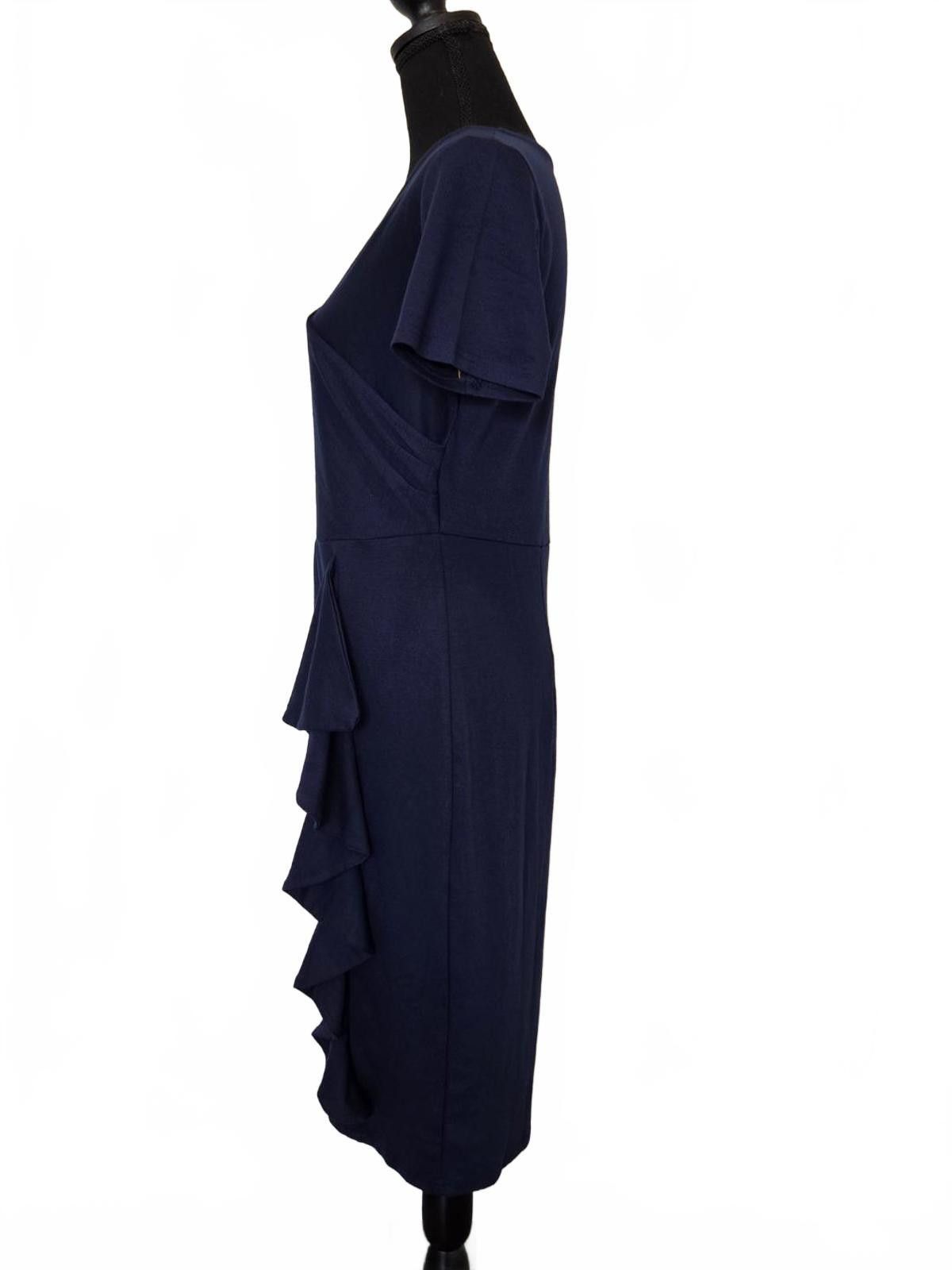 Other Oxiuly Women's V Neck Slim Ruffle Hem Sheath Dress - NWT Size M / US 6-8 / IT 42-44 - 4 Thumbnail