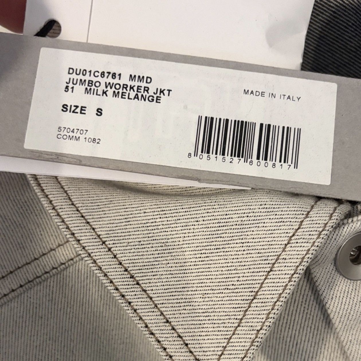 Rick Owens Drkshdw Rick Owens DRKSHDW Jumbo Worker Milk Melange Denim Jacket Size US XL / EU 56 / 4 - 10 Thumbnail