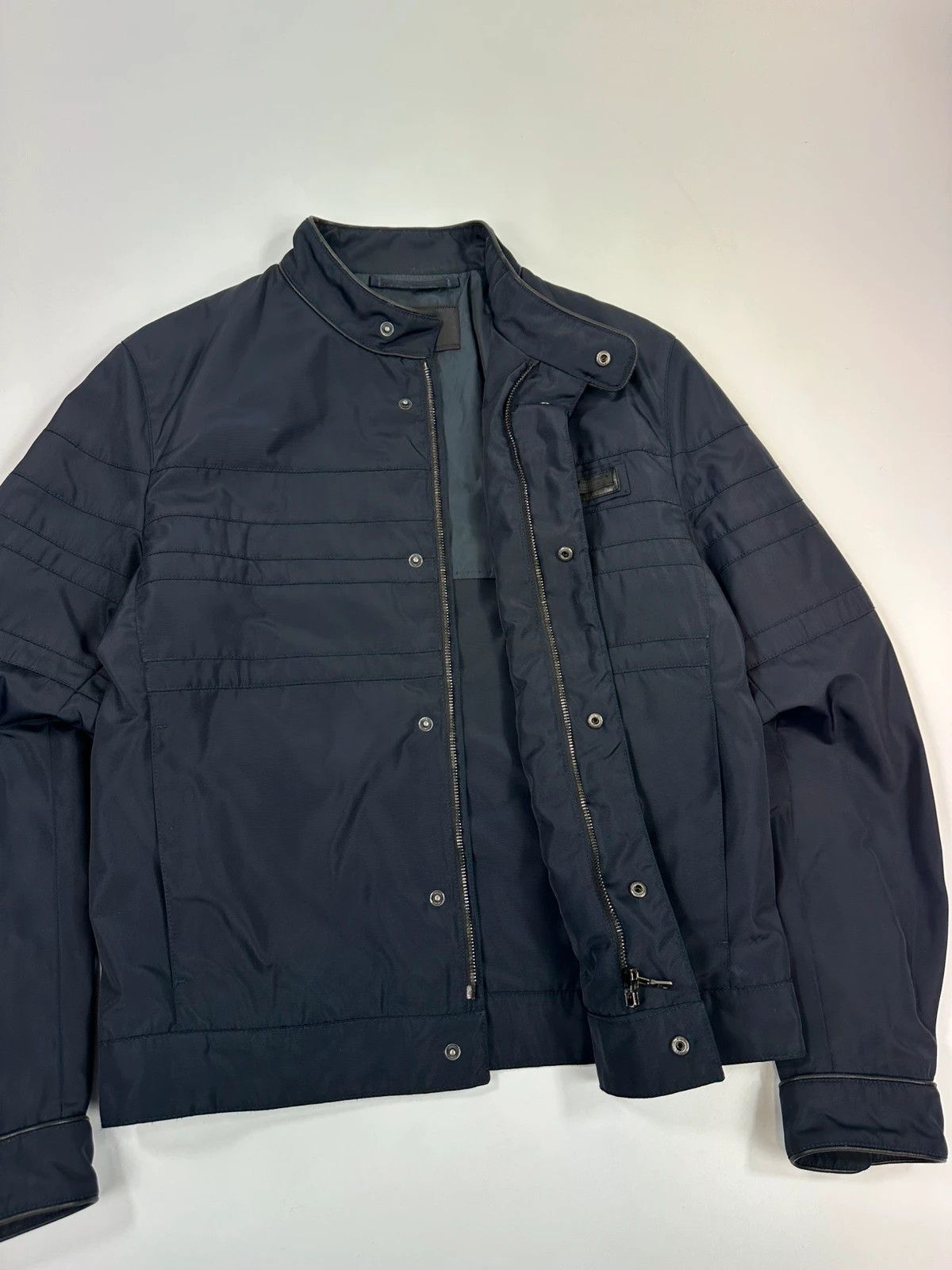 Prada Prada Milano FW07 Reinforced Navy Blue Nylon Bomber Jacket Size US S / EU 44-46 / 1 - 8 Thumbnail