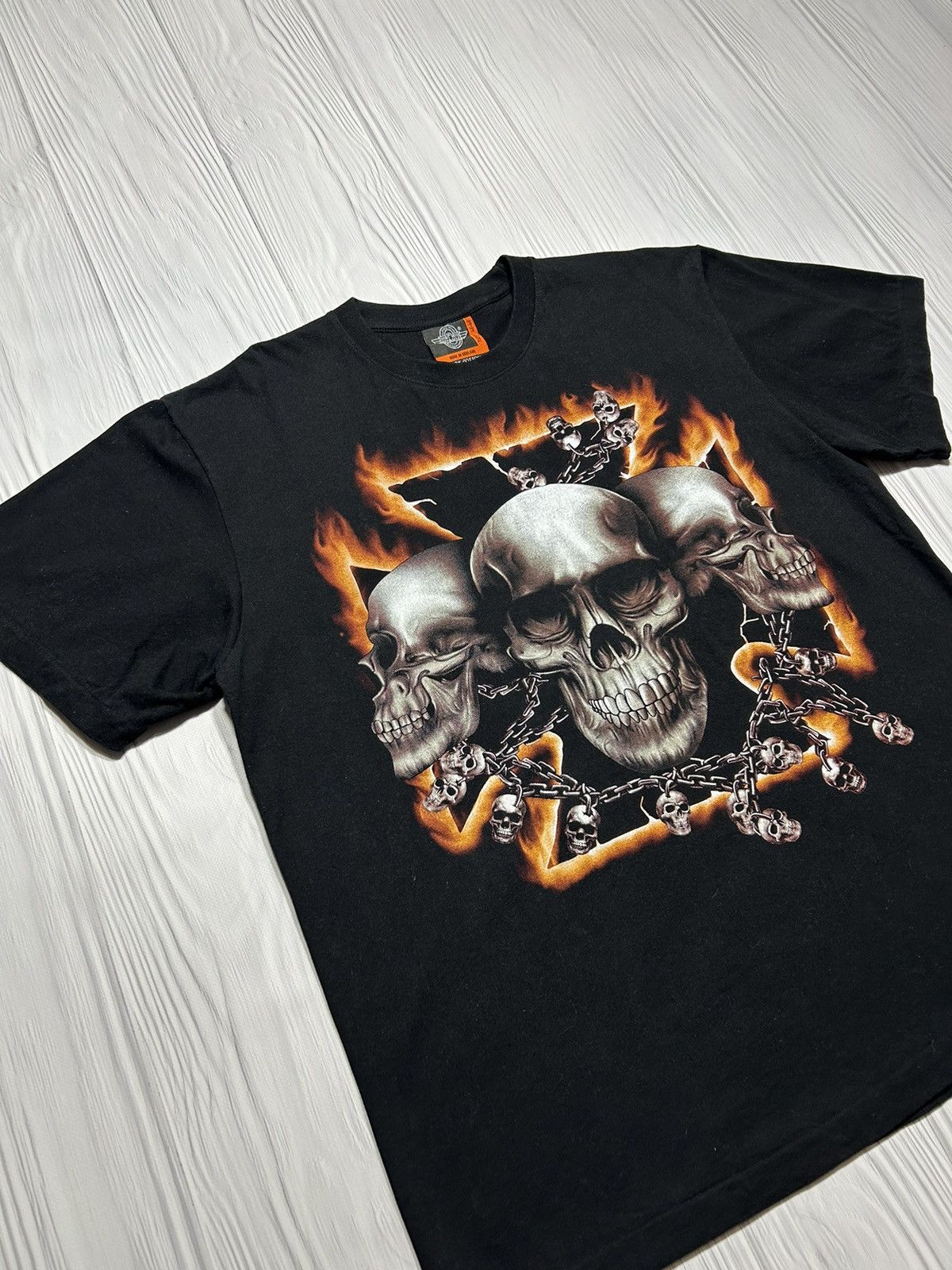 West Coast Choppers Vintage Skull like Choppers Fire Graphic T-Shirt Size US XL / EU 56 / 4 - 3 Thumbnail