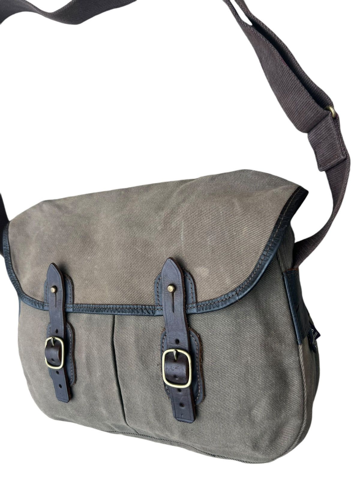 Vintage Vintage Quality Gunslips Sun Fade Waxed Canvas Messenger Bag Size ONE SIZE - 8 Thumbnail