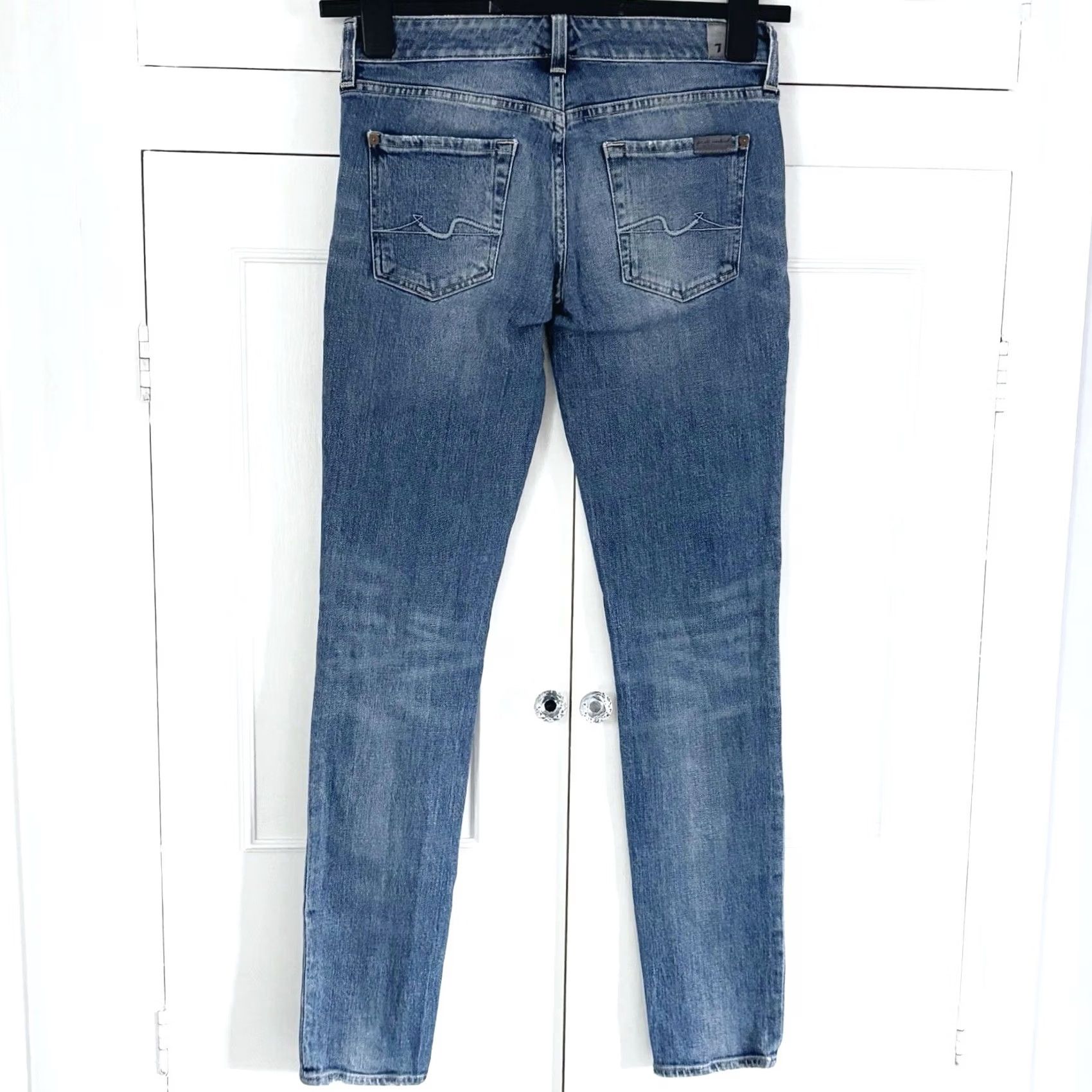 7 For All Mankind 7 For All Mankind Blue Distressed Jeans - W24/L31 Womens Size - Italy Denim - Slim Fit Size 42" / US 20 - 2 Thumbnail