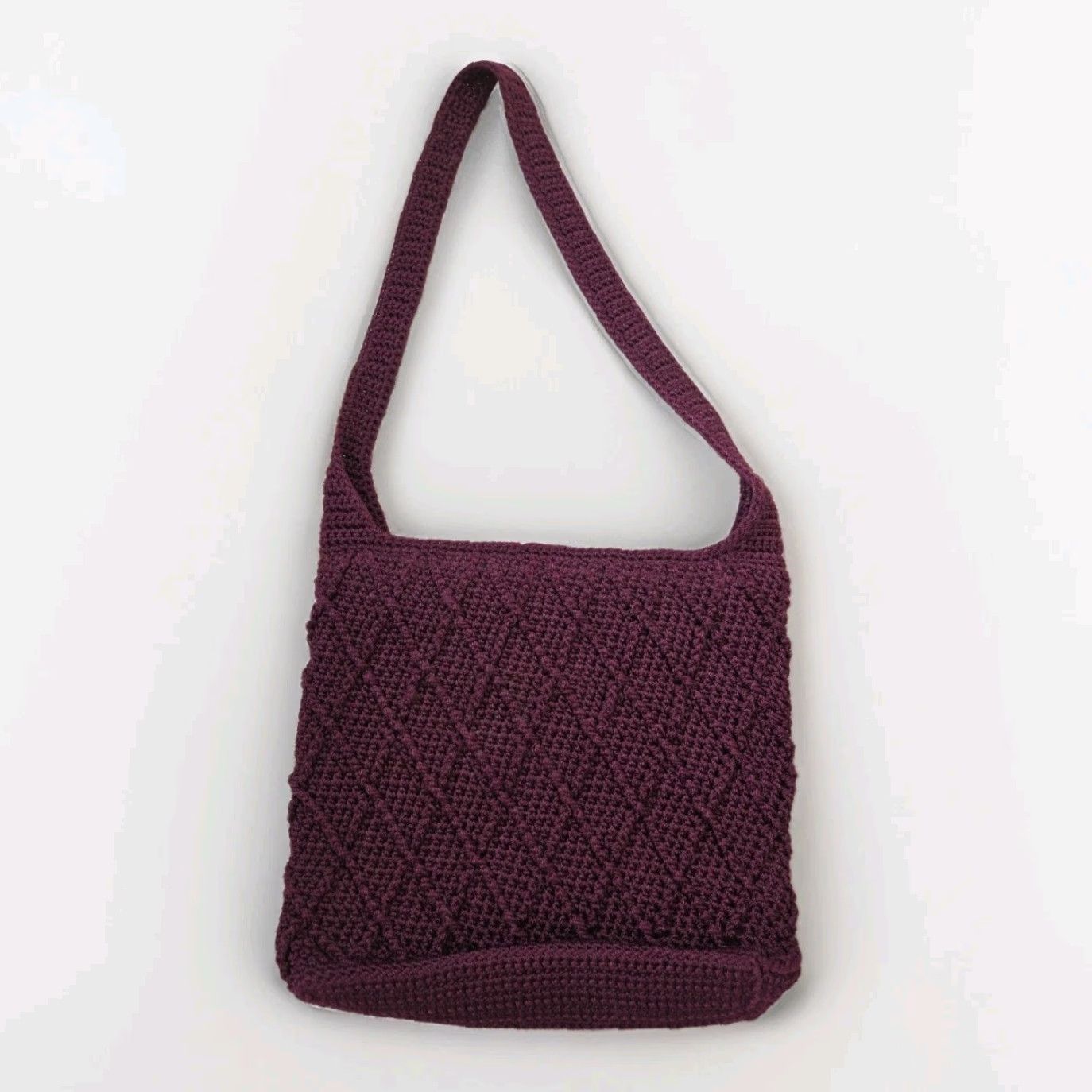 The Sak VINTAGE The Sak Red Black Crochet Bag Shoulder Crossbody Purse Satchel/Top Handle Bag Women Small Red Paris Classic 12x25 14x25 Size ONE SIZE - 3 Thumbnail