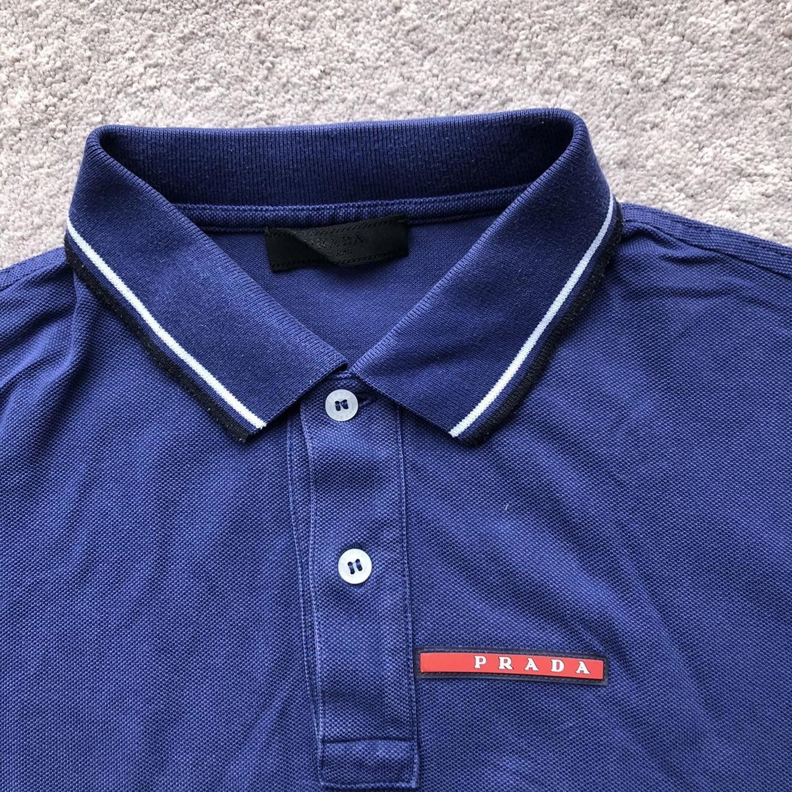 Prada Prada Royal Blue Red Tab Polo Shirt Size US M / EU 48-50 / 2 - 3 Thumbnail
