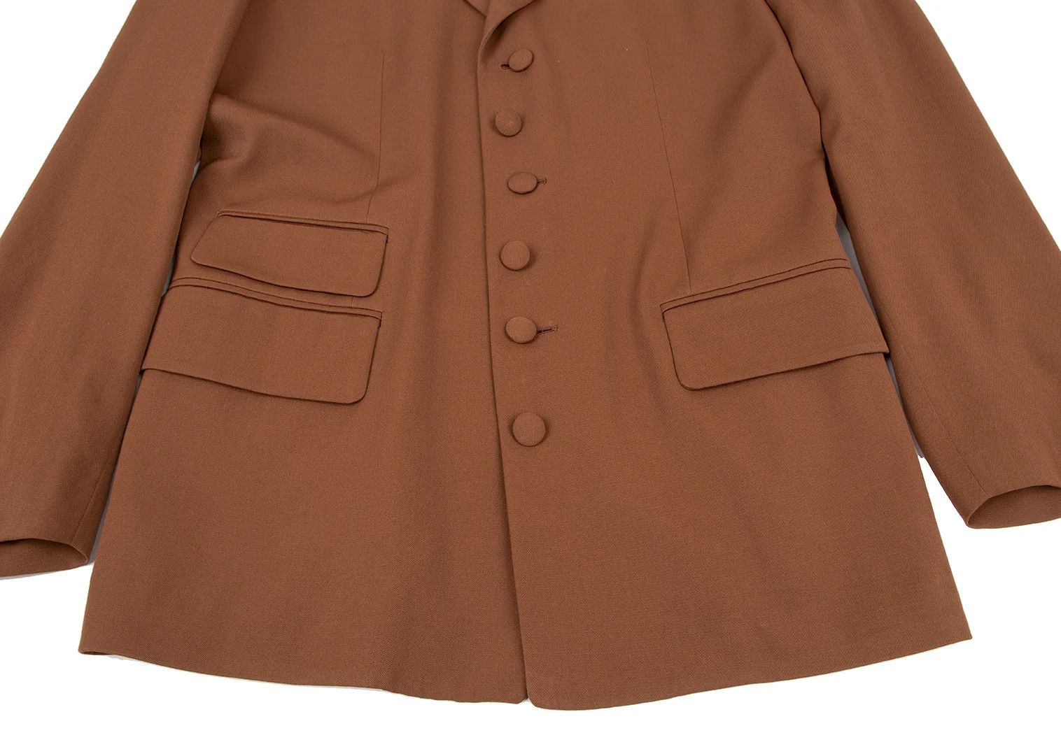 Jean Paul Gaultier Wool Gabardine Jacket with Button Design in Brown Size US M / EU 48-50 / 2 - 10 Thumbnail