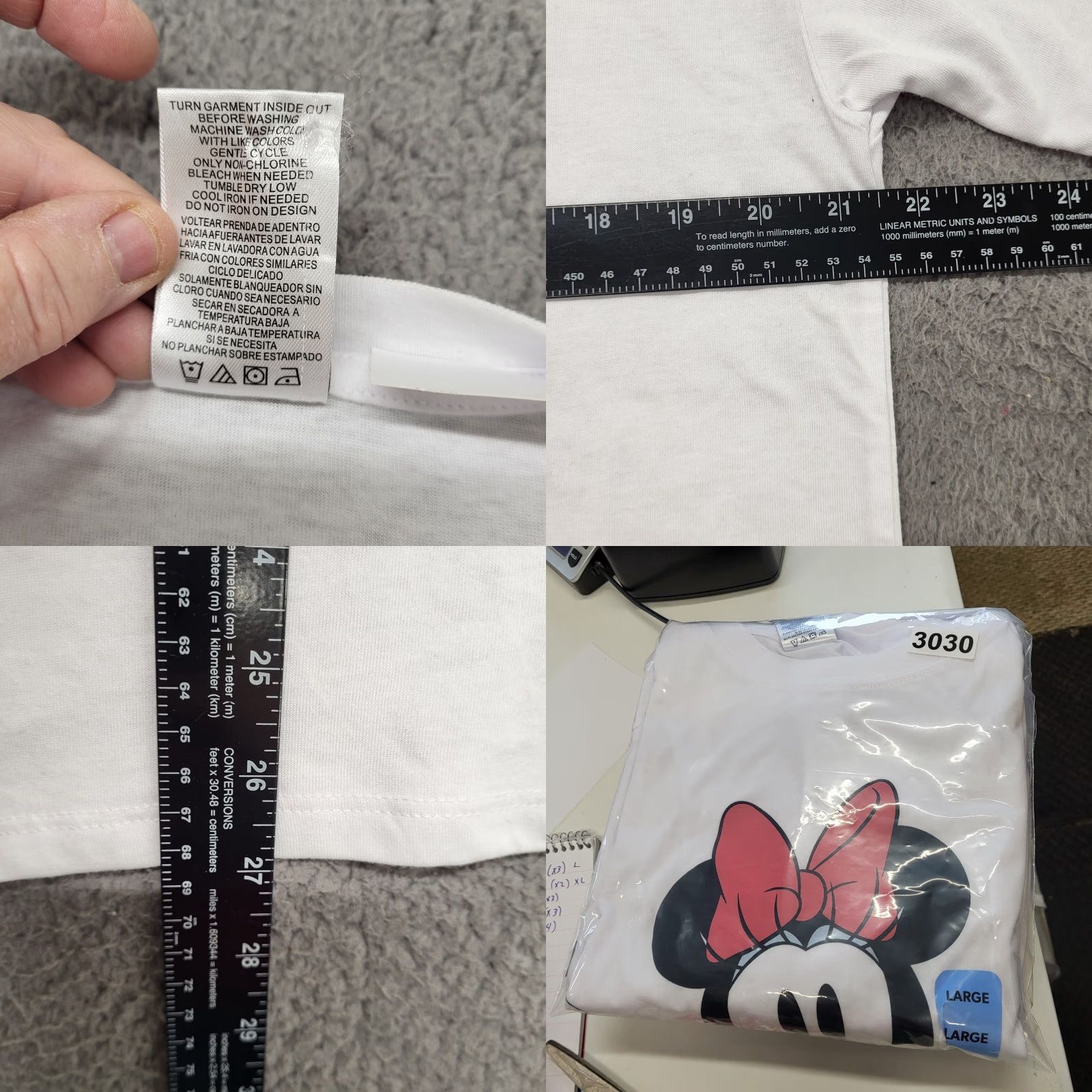 Disney Disney Minnie Mouse T-Shirt Women’s Large White Embroidered Flowers NWT Emoji 💐 Size L / US 10 / IT 46 - 8 Thumbnail