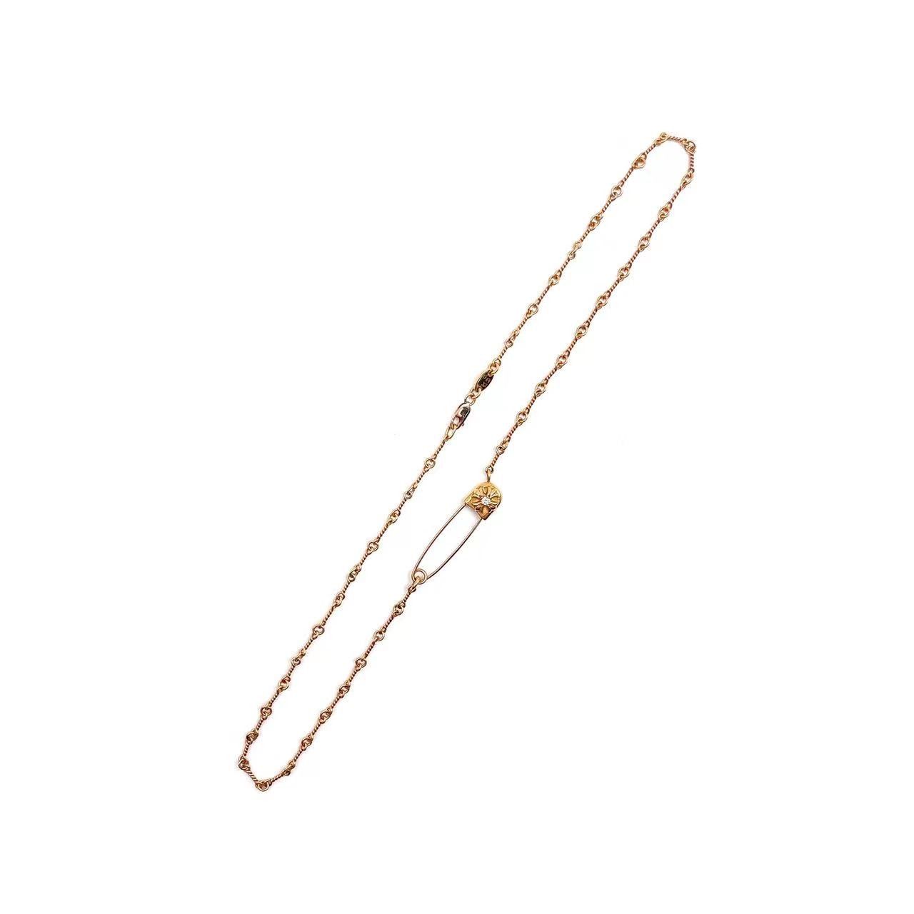 Chrome Hearts Chrome Hearts 22k Gold Diamond Twist Chain Pin Necklace Size ONE SIZE - 2 Thumbnail