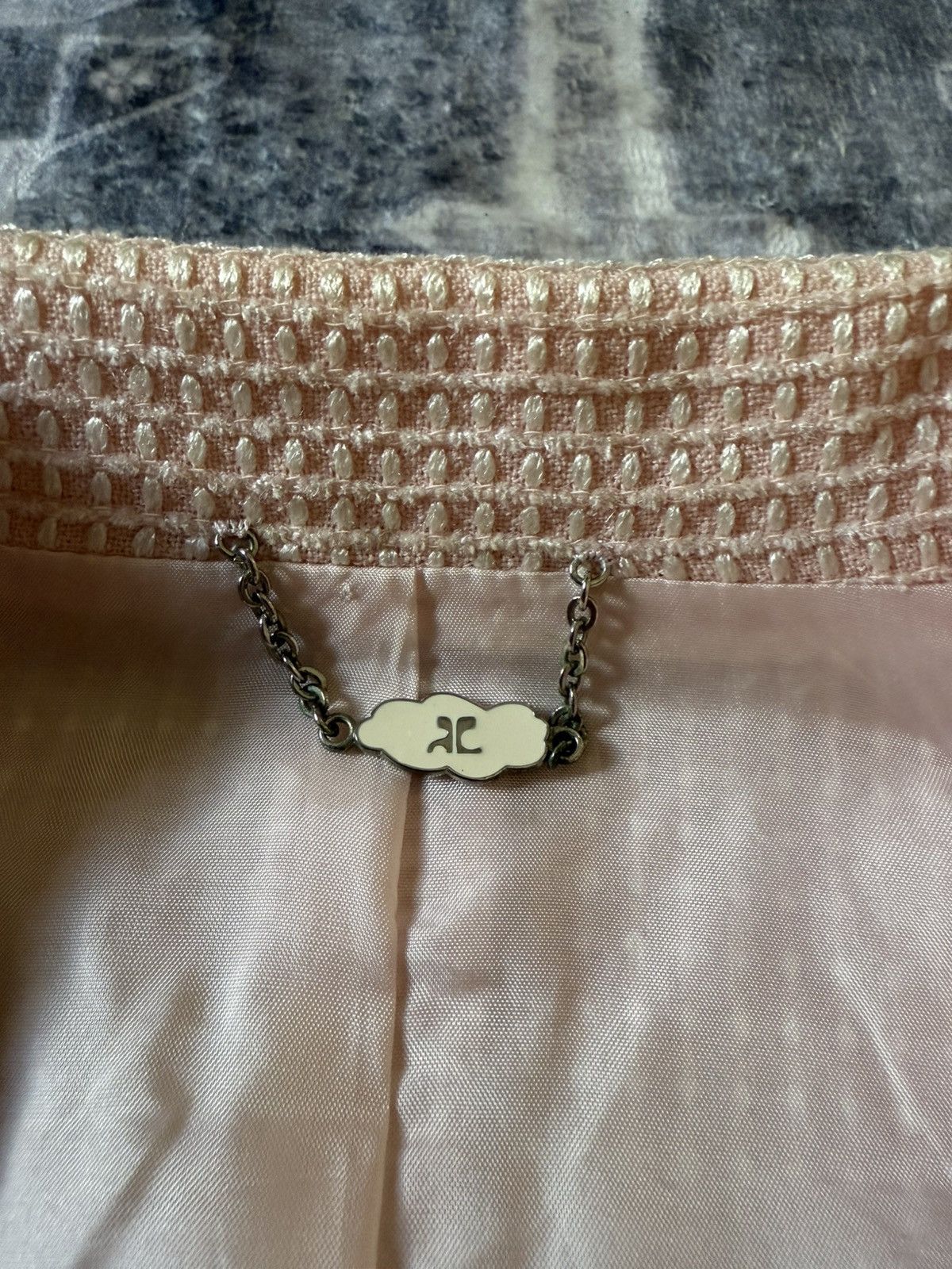 Courreges Vintage Couregges Pastel Pink Cropped Tweed Blazer Jacket Size M / US 6-8 / IT 42-44 - 15 Thumbnail
