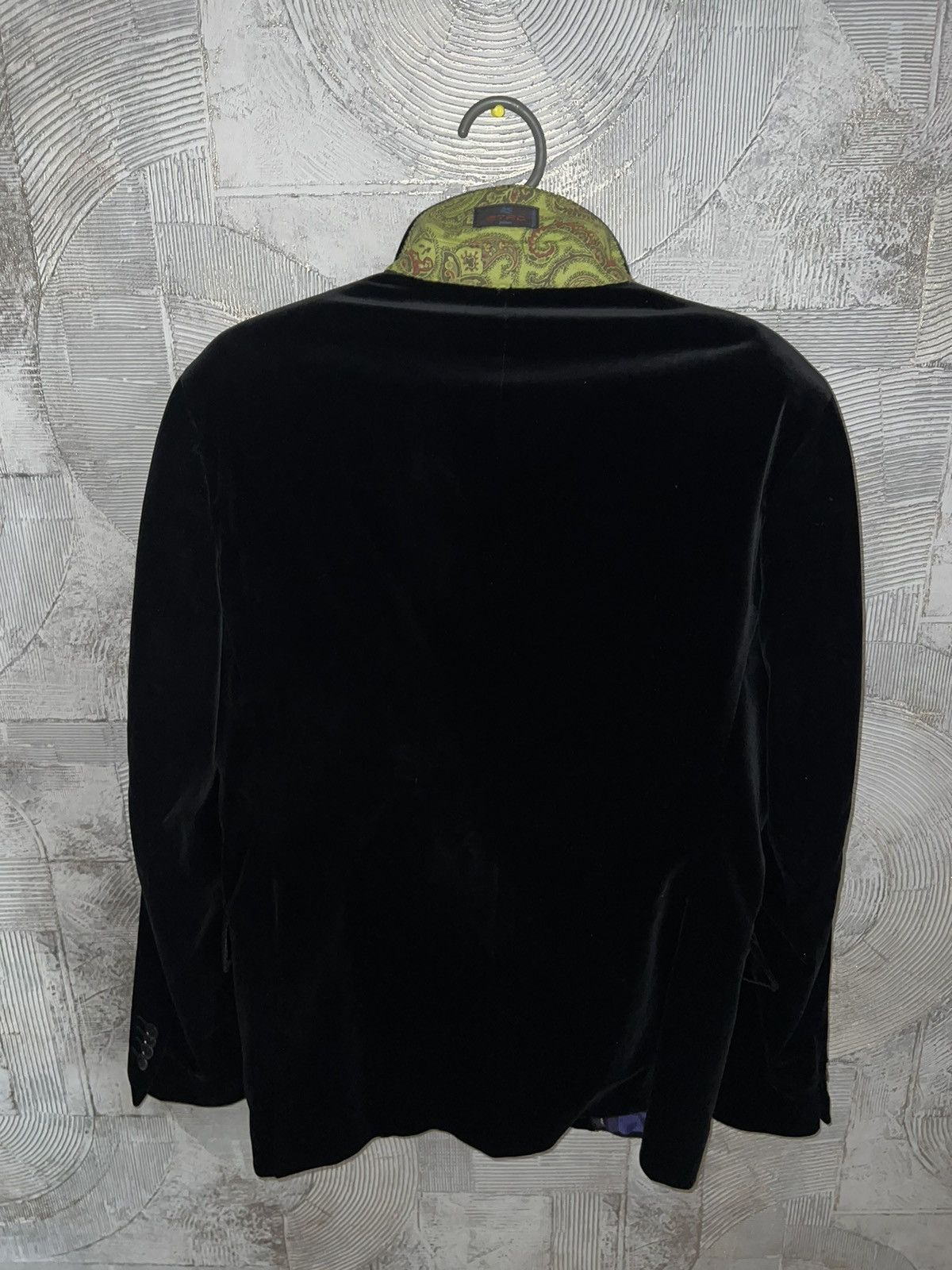Etro × Vintage Etro Milano Velour Velvet Vintage Blazer Italy Size 50L - 4 Thumbnail