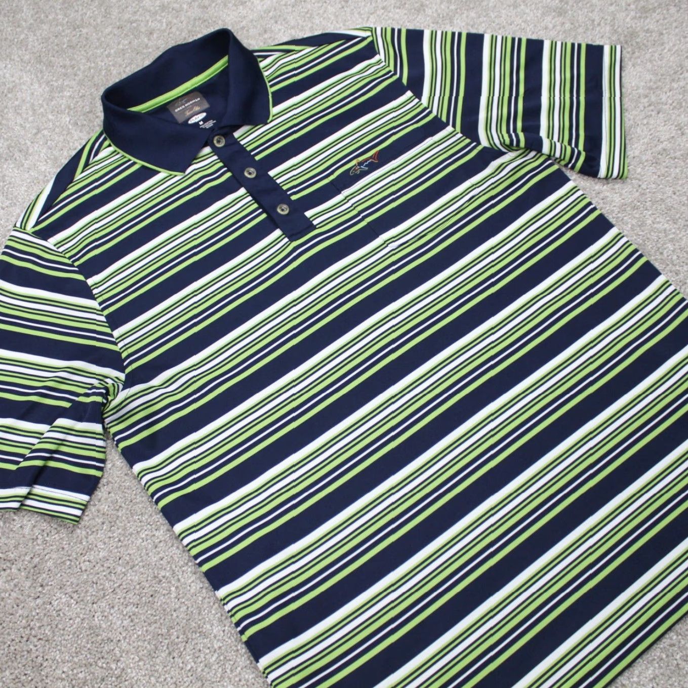 Tasso Elba Greg Norman for Tasso Elba Polo Shirt Mens Medium Green/Blue PlayDry S/S Pullover Size US M / EU 48-50 / 2 - 5 Thumbnail